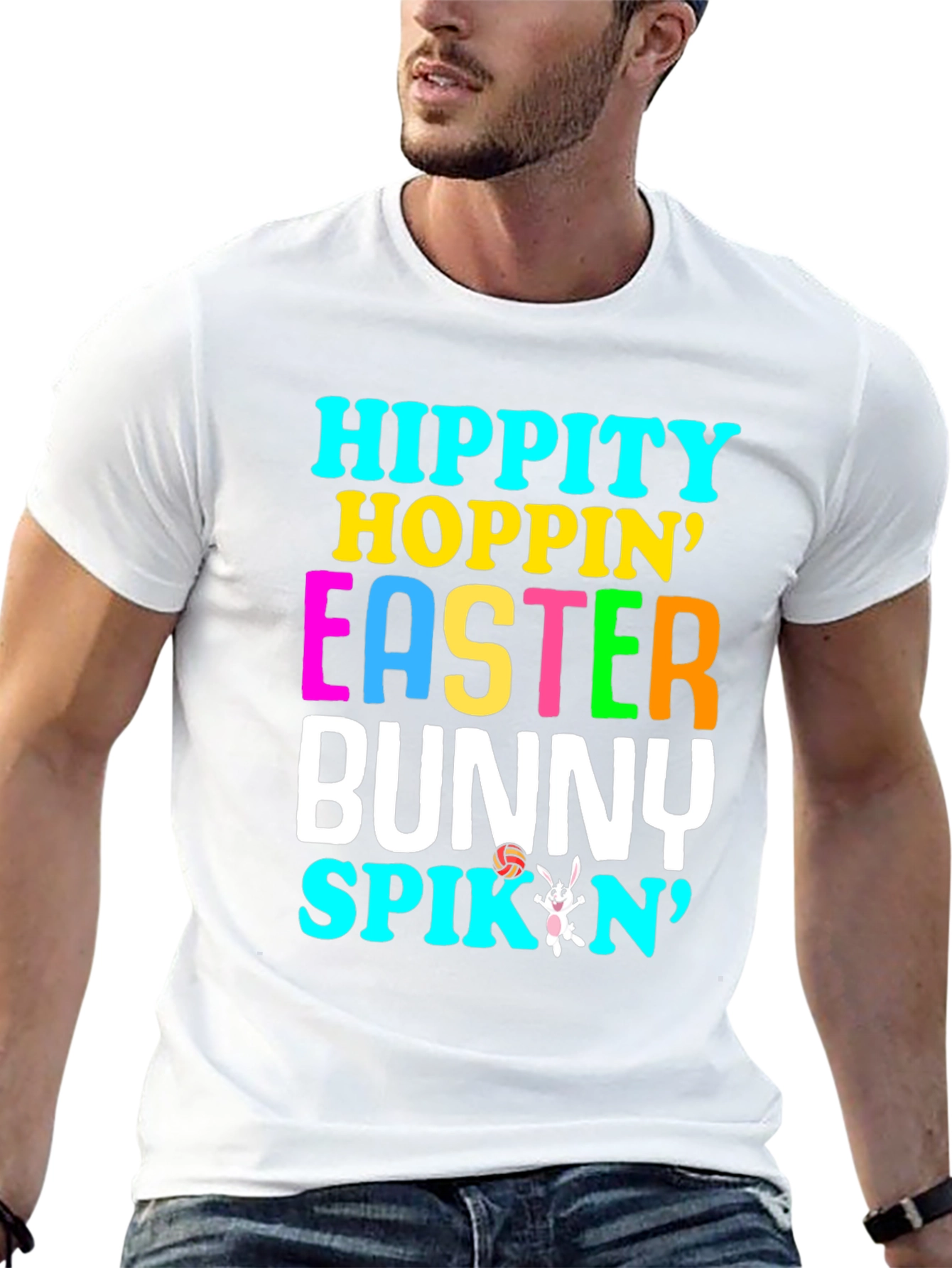 Hippity Hoppin Easter Bunny Volleyball T-Shirt