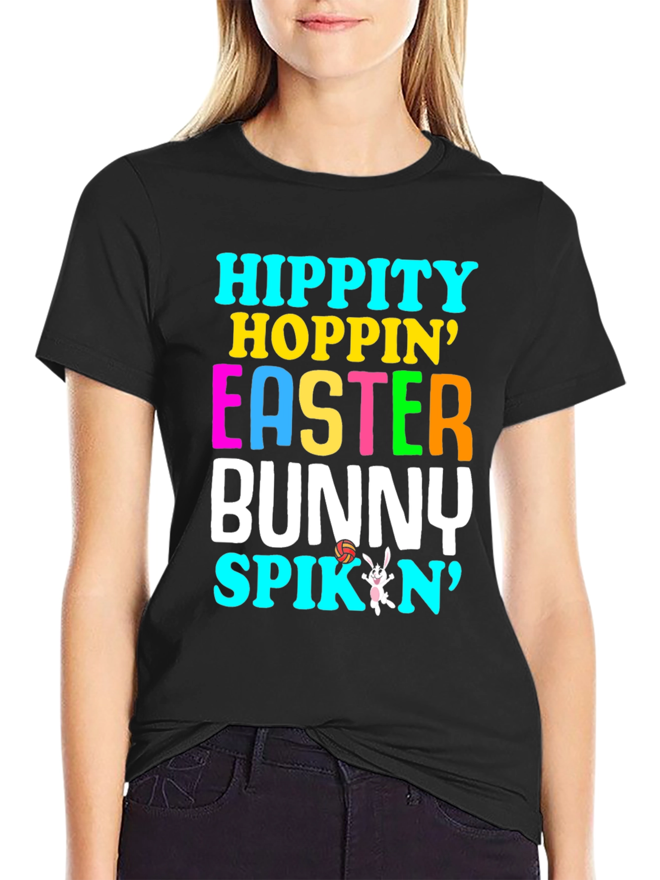 Hippity Hoppin Easter Bunny Volleyball T-Shirt