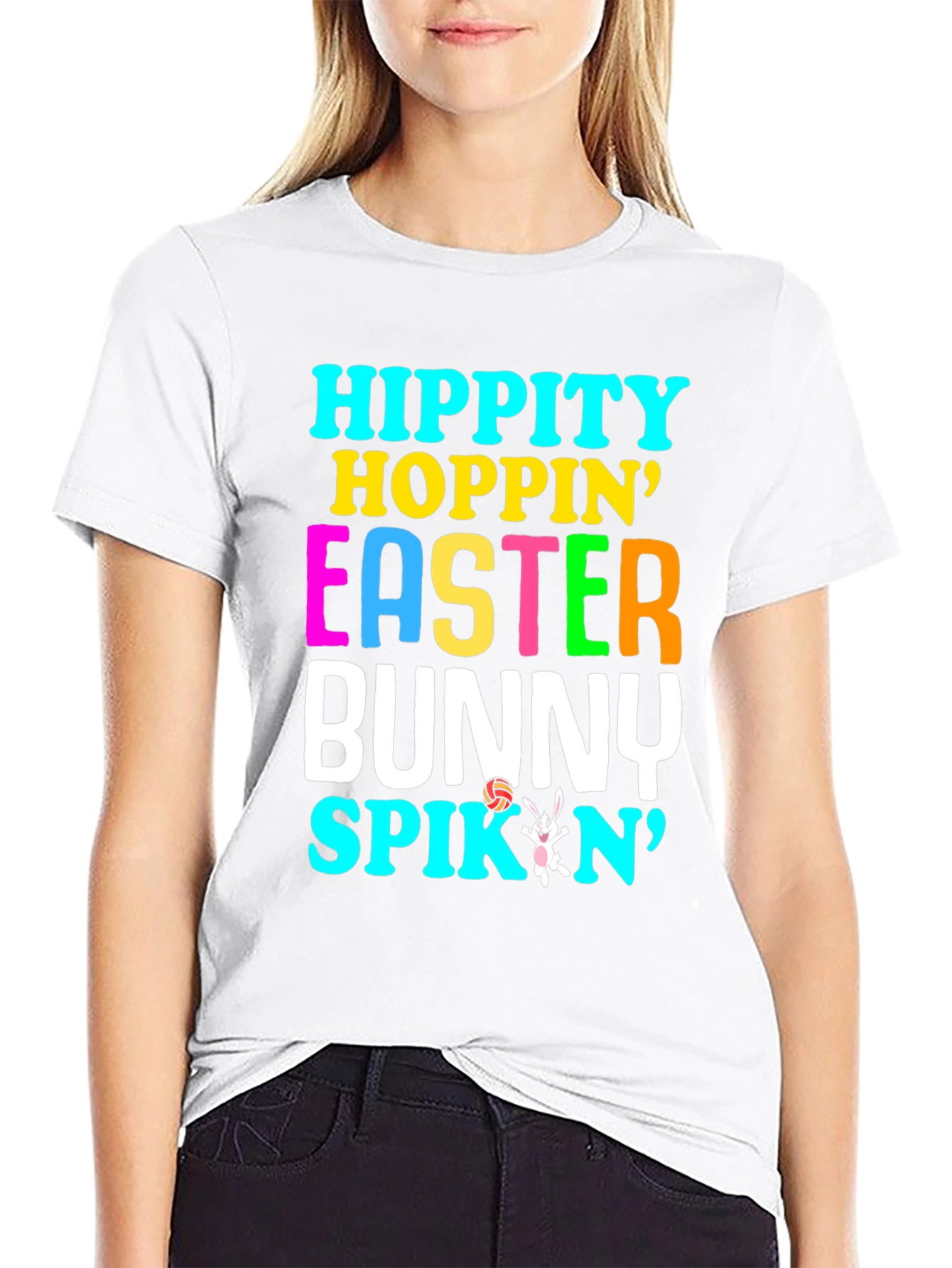Hippity Hoppin Easter Bunny Volleyball T-Shirt