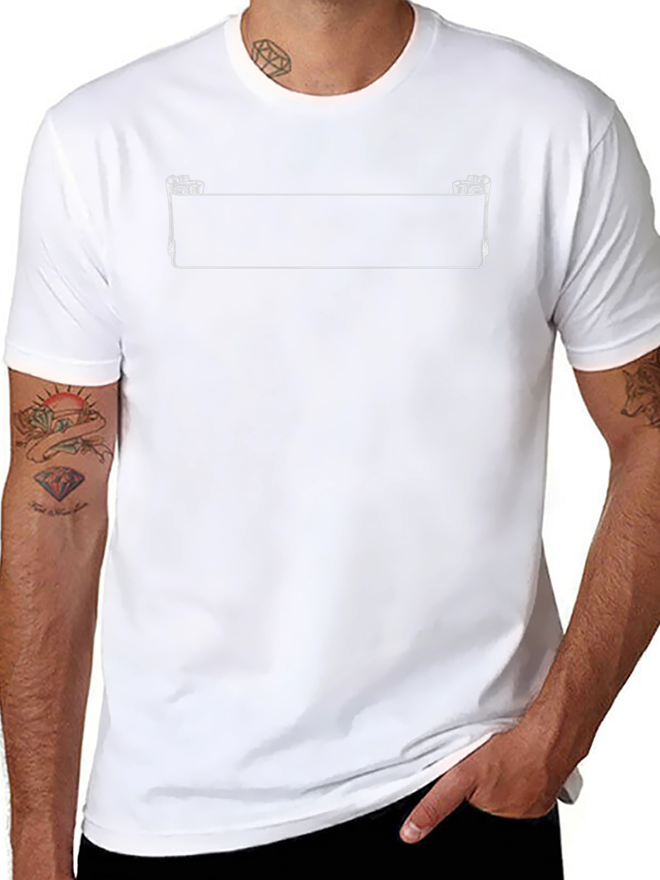 Black T-Shirt with Banner Design