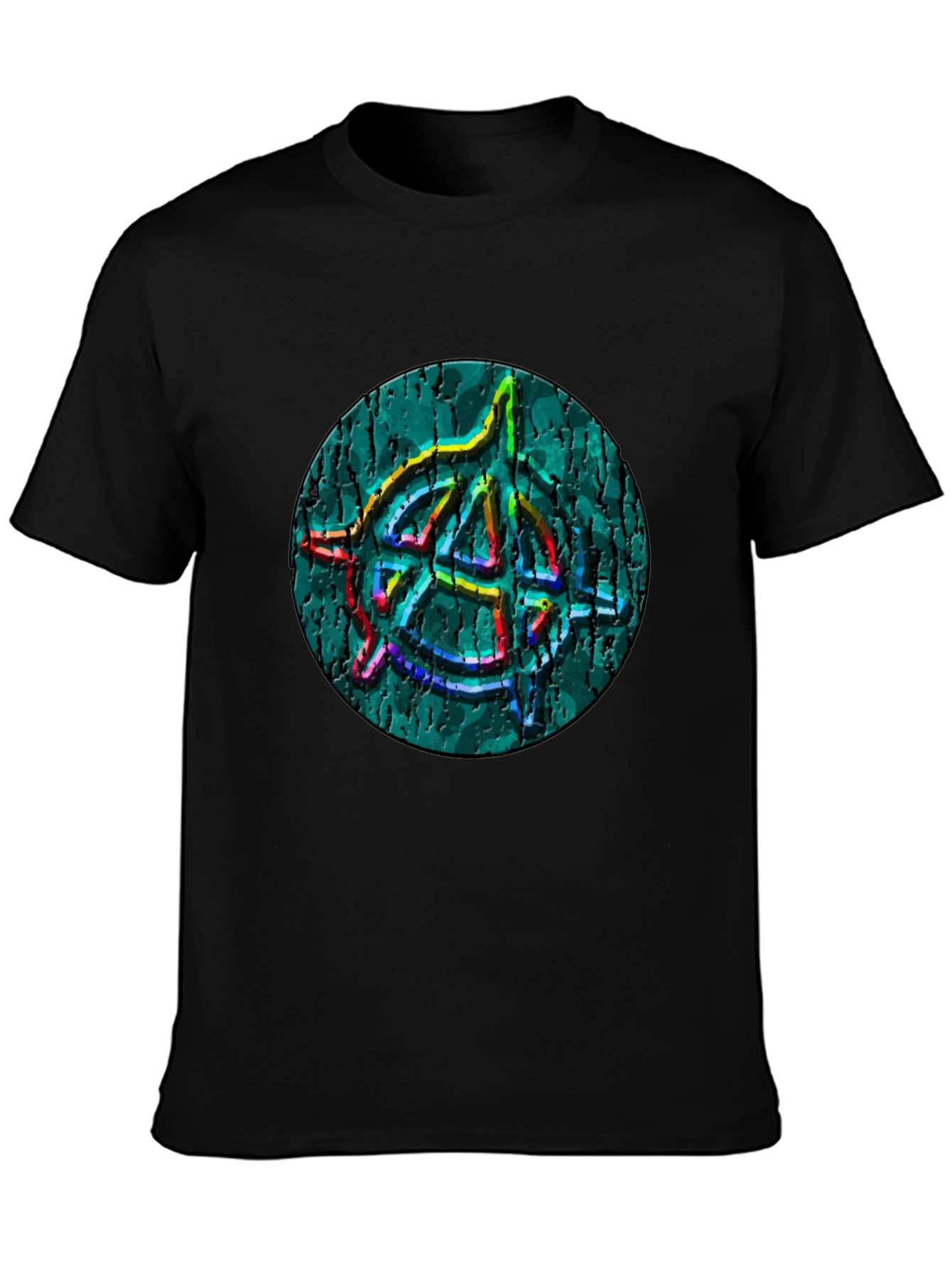 Anarchy Symbol T-Shirt - Cracked Style Graphic