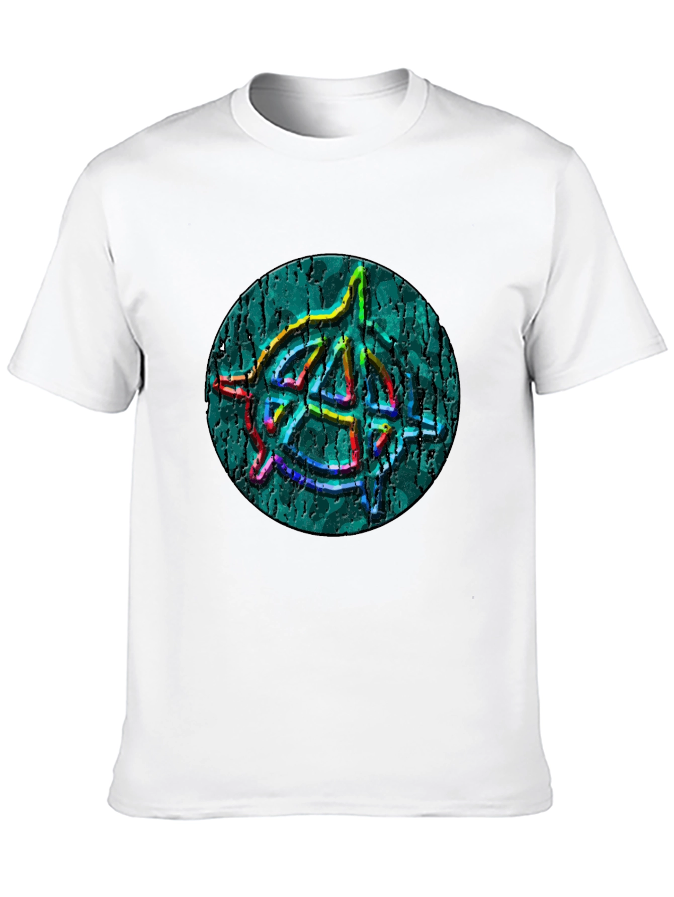 Anarchy Symbol T-Shirt - Cracked Style Graphic