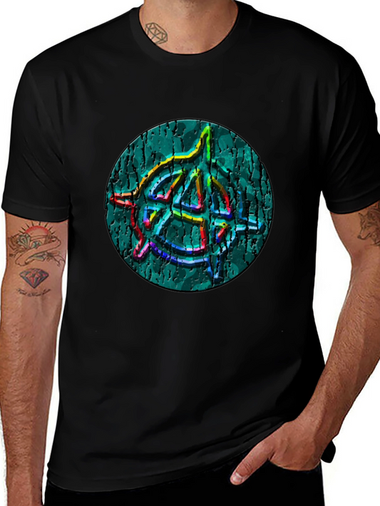 Anarchy Symbol T-Shirt - Cracked Style Graphic