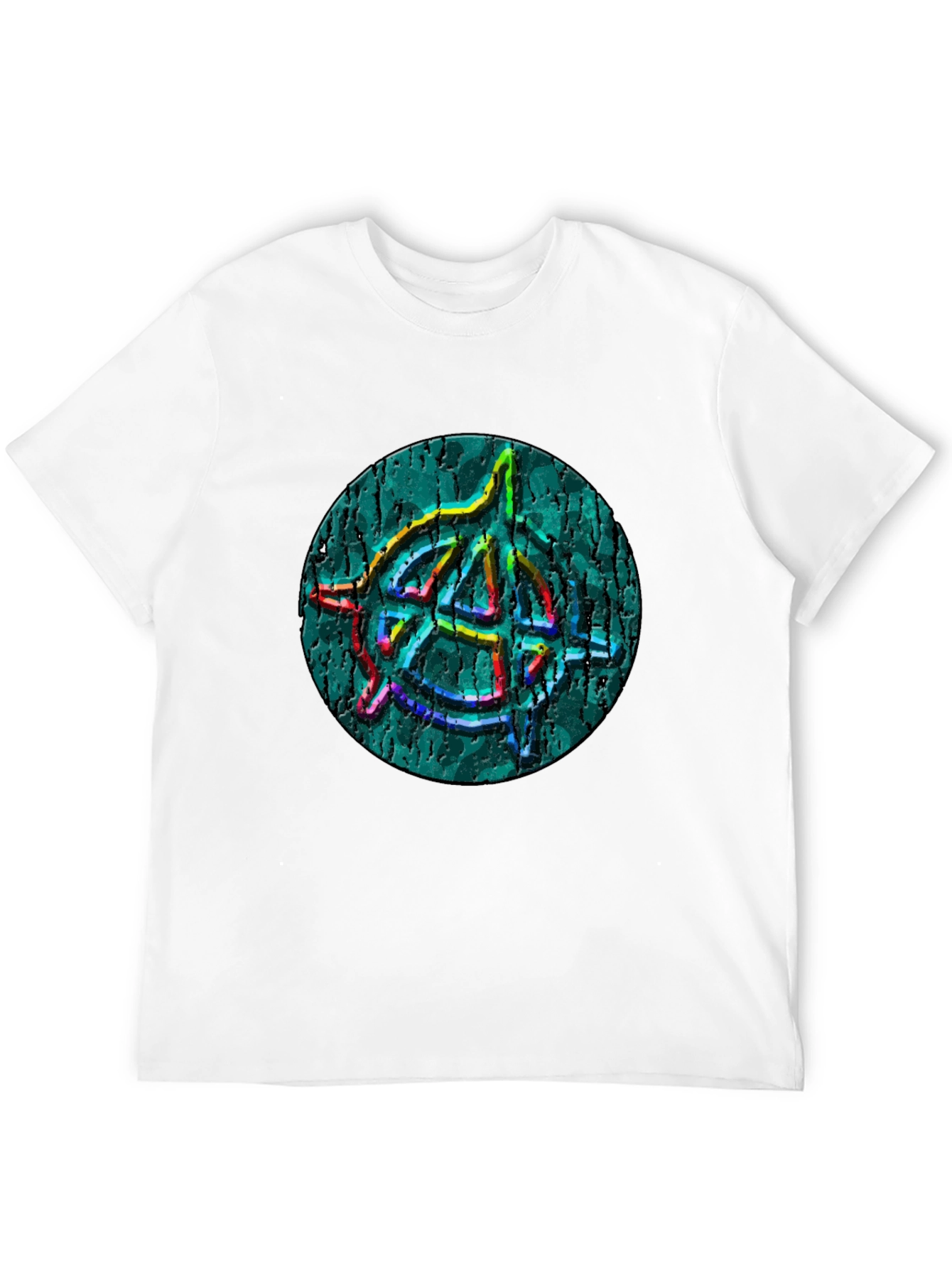Anarchy Symbol T-Shirt - Cracked Style Graphic