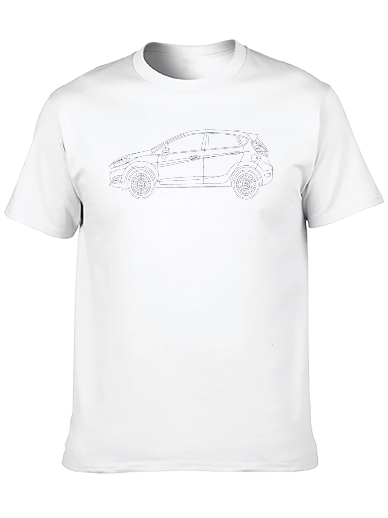 Car Outline Black T-Shirt - Automotive Enthusiast Tee