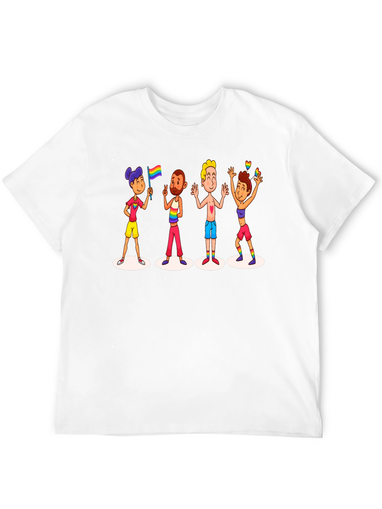 LGBTQ+ Pride Cartoon Graphic Black T-Shirt