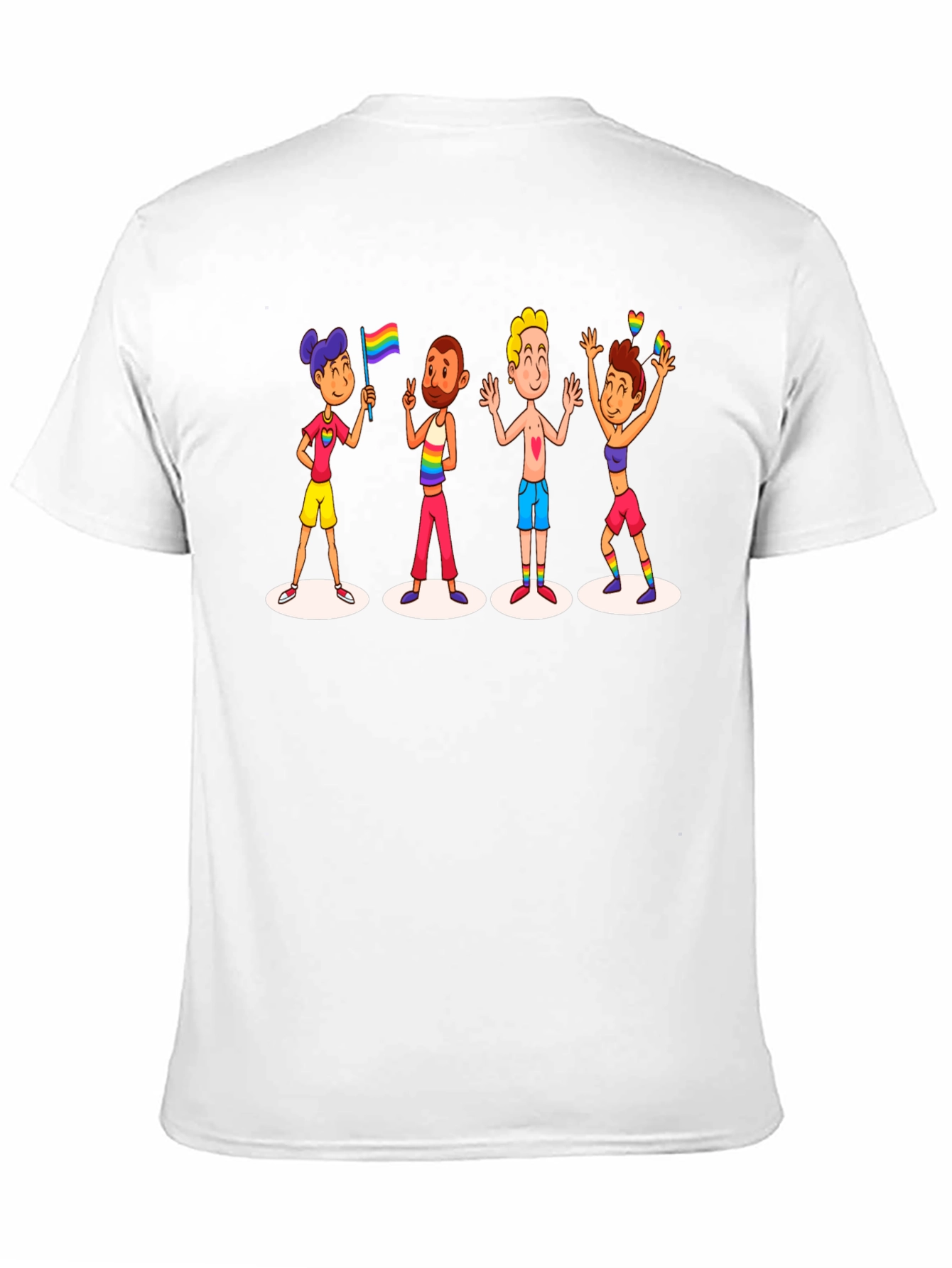 LGBTQ+ Pride Cartoon Graphic Black T-Shirt