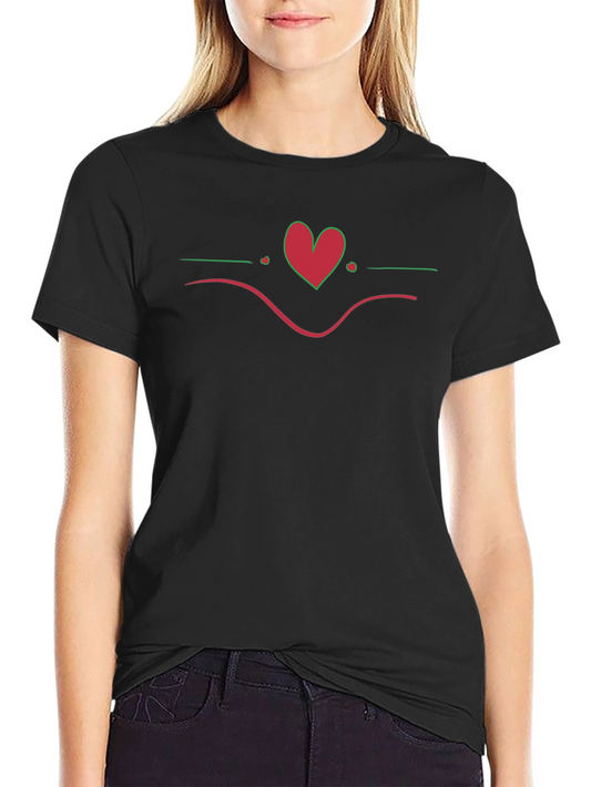 Heart Graphic Black T-Shirt - Casual Style