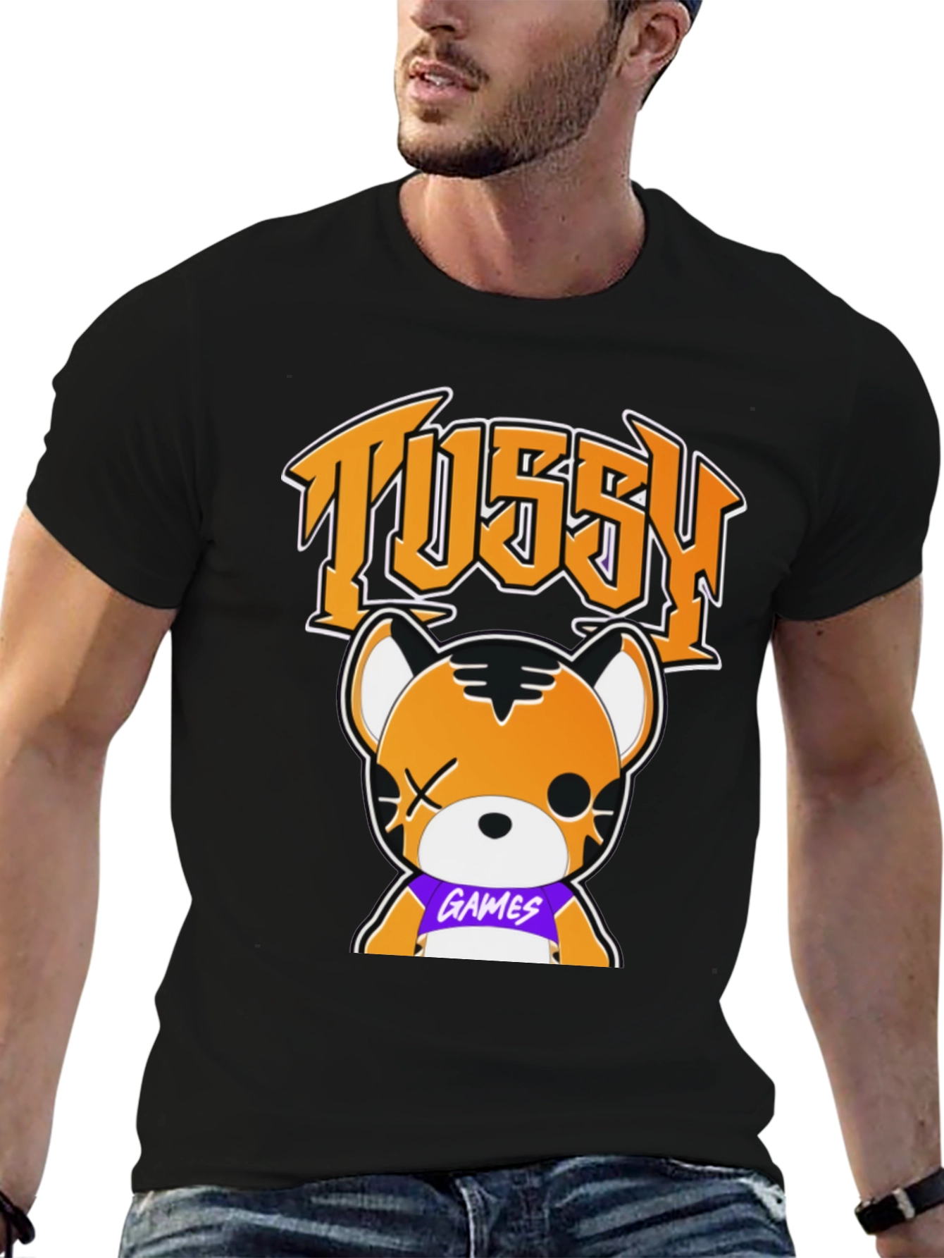 Tussy Games Tiger Graphic Black T-Shirt