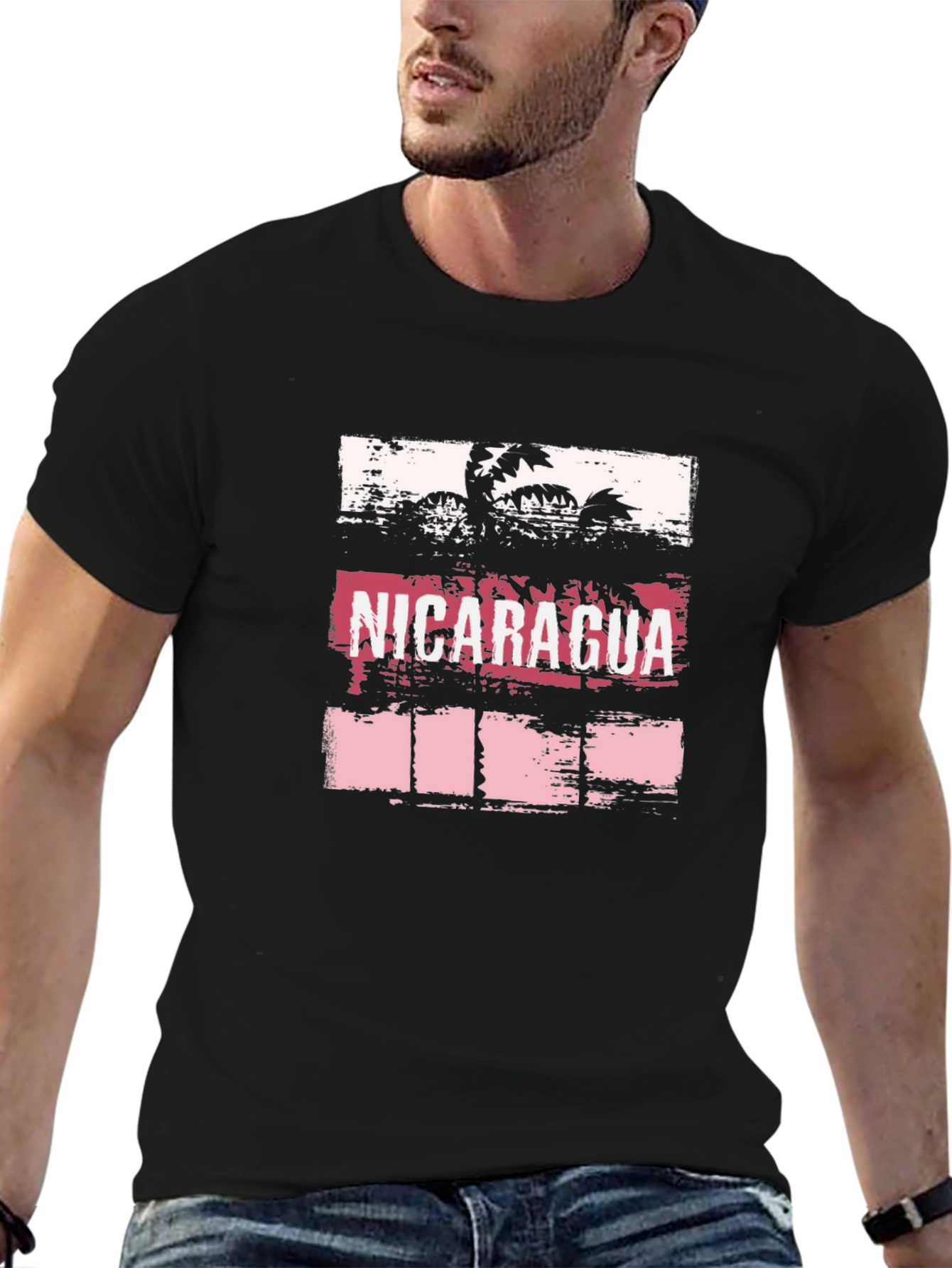 Nicaragua Palm Tree Graphic Tee - Tropical Vacation Souvenir