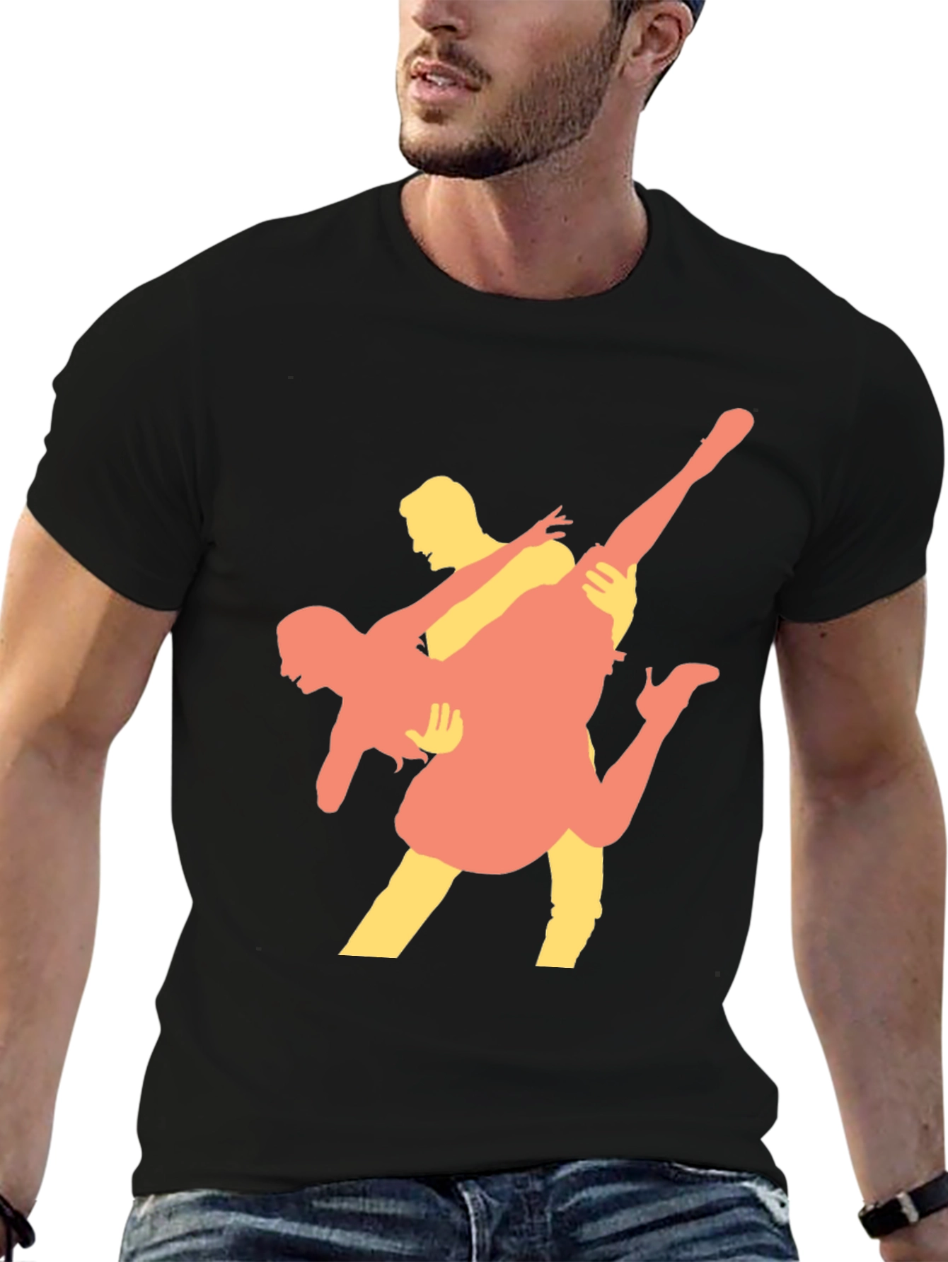 Dancing Couple Graphic Tee - Black T-Shirt