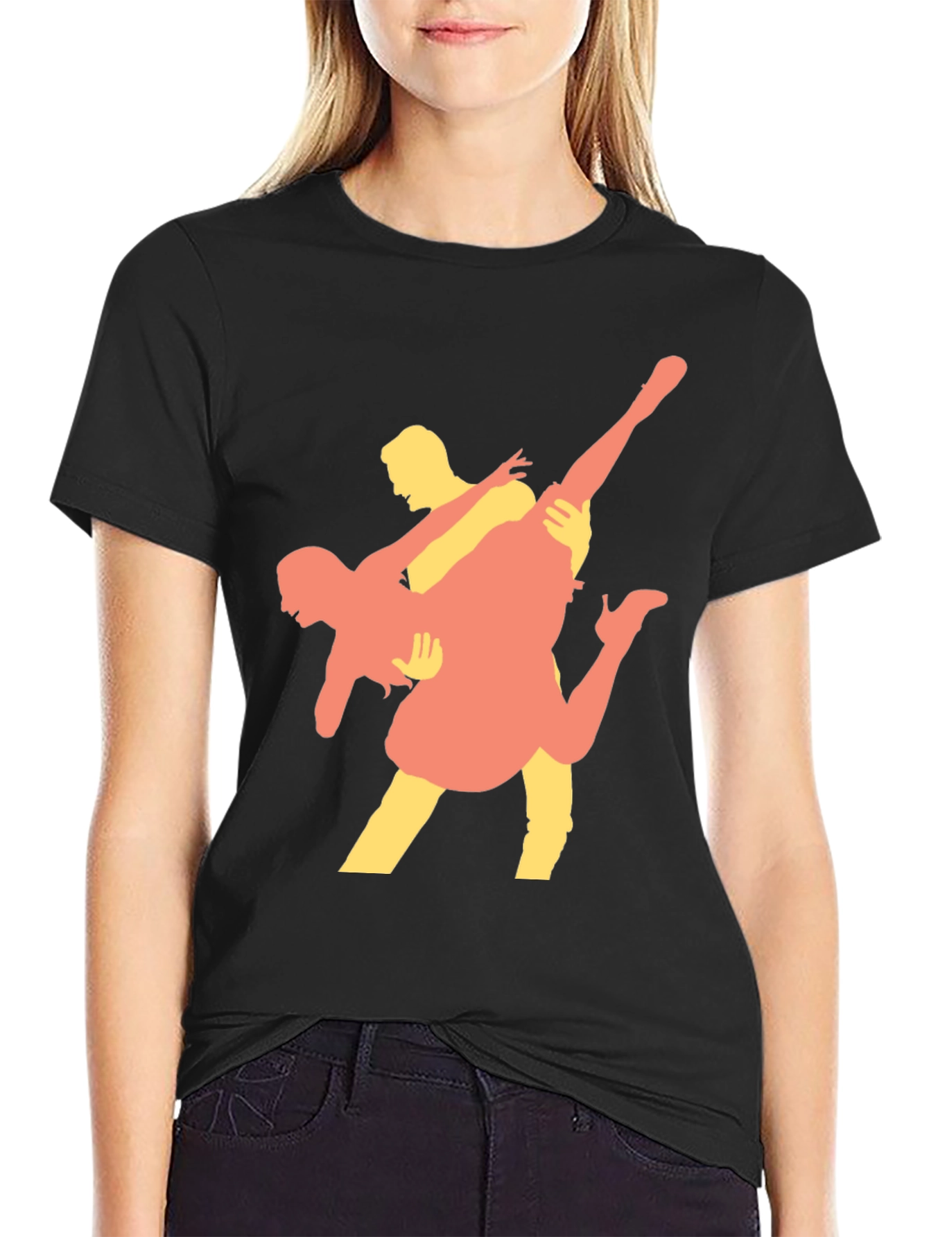 Dancing Couple Graphic Tee - Black T-Shirt
