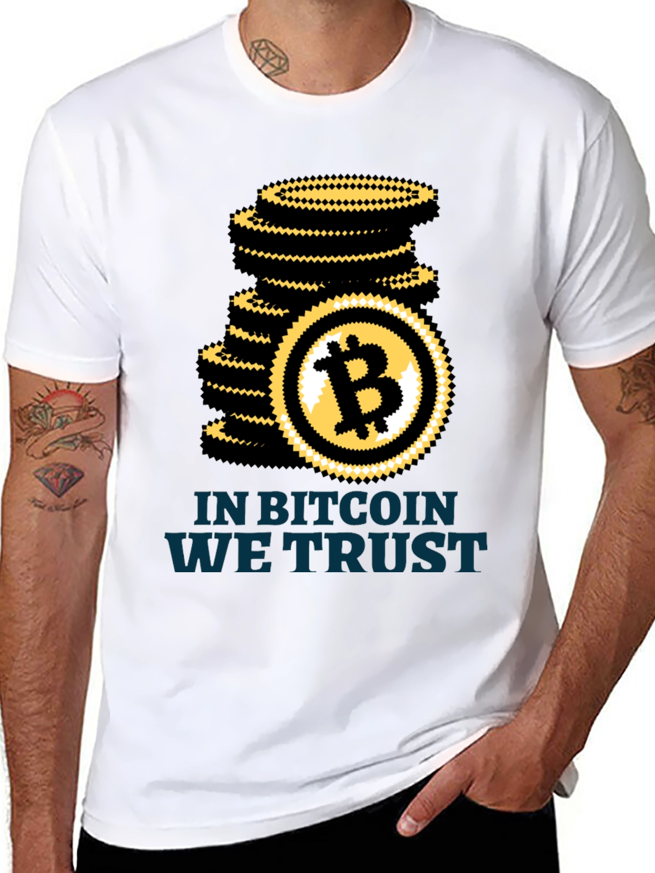Bitcoin We Trust Black T-Shirt Crypto HODL