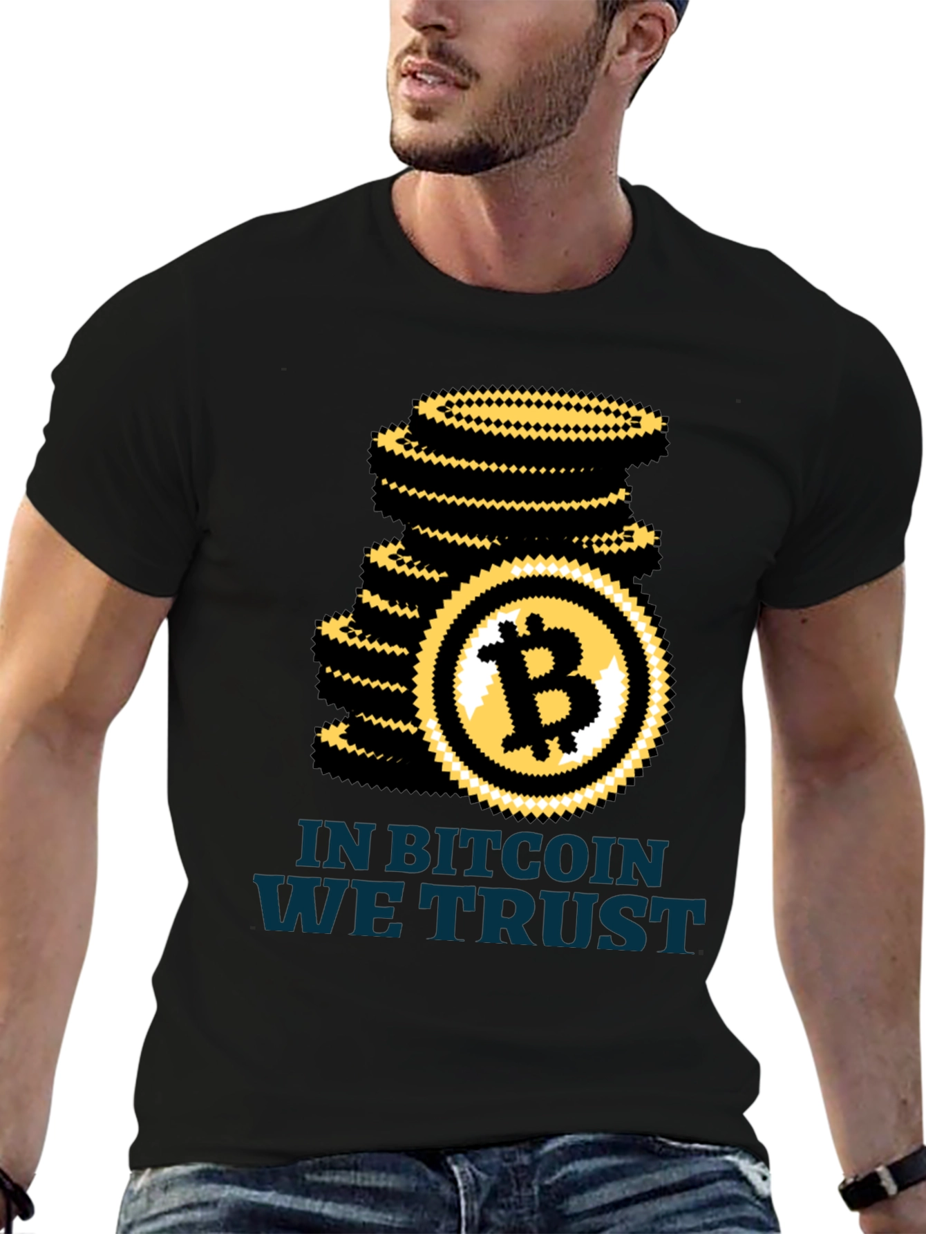 Bitcoin We Trust Black T-Shirt Crypto HODL