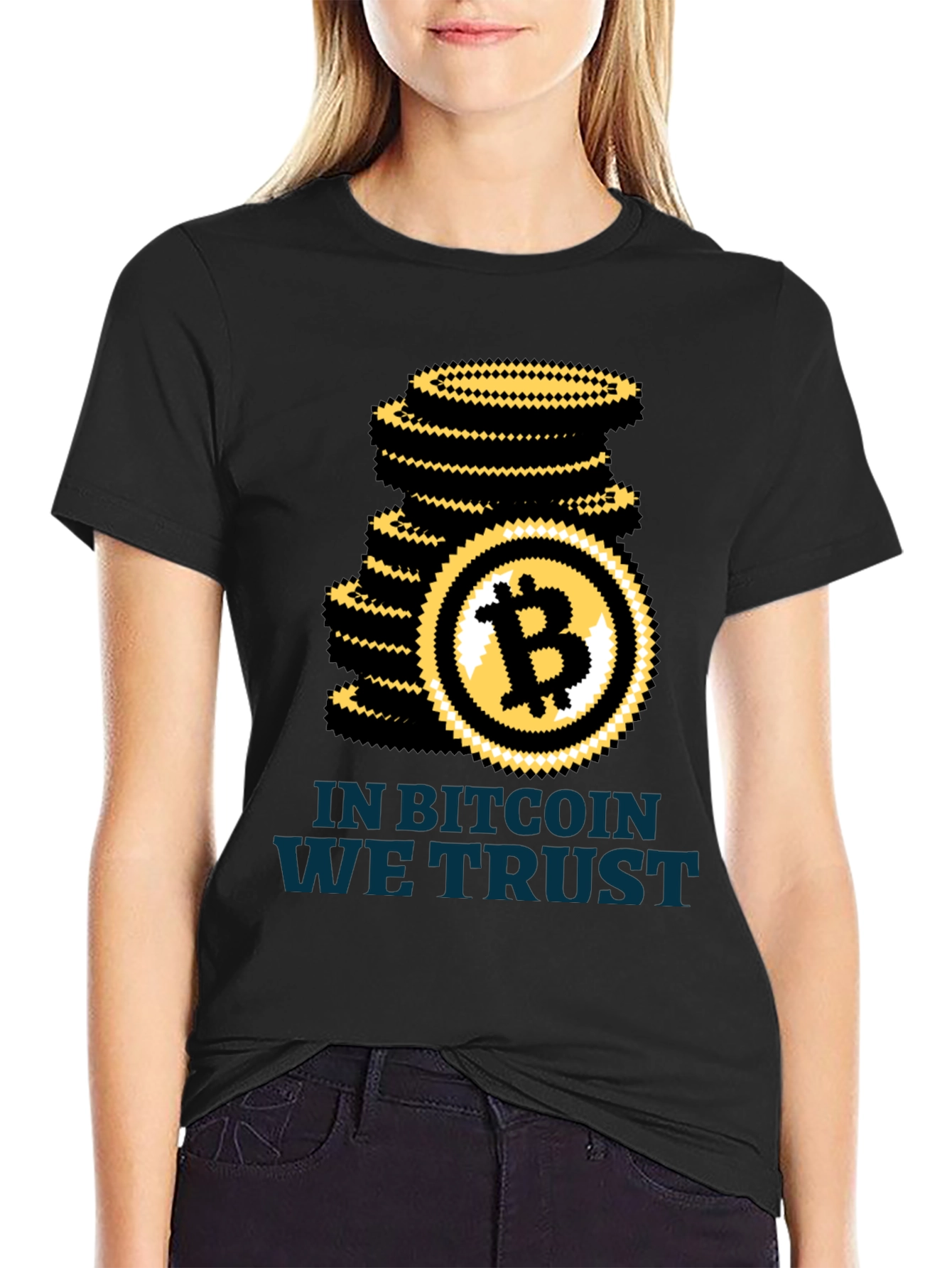 Bitcoin We Trust Black T-Shirt Crypto HODL