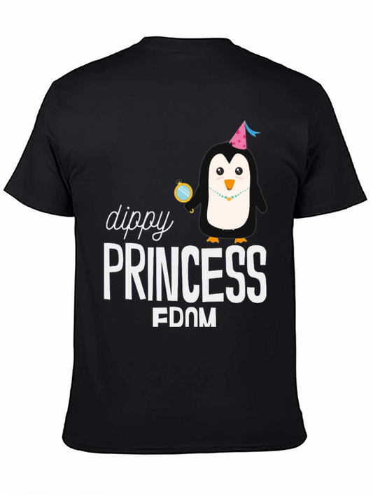 Dippy Princess Penguin Black T-Shirt