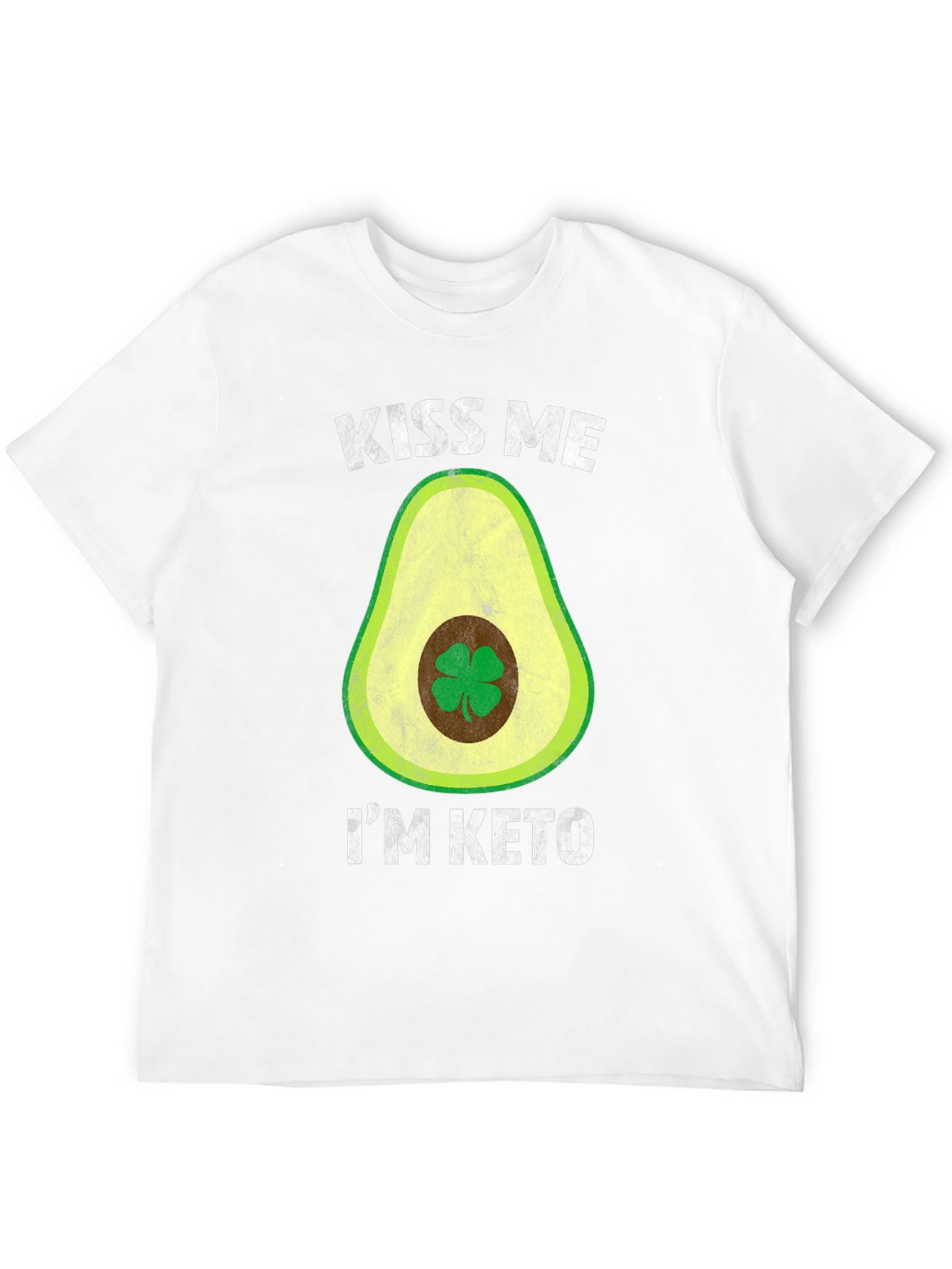 Kiss Me Im Keto T-Shirt - Avocado Clover Design