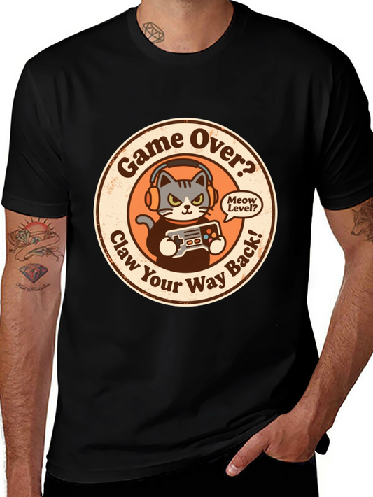 Game Over Cat Gamer T-Shirt