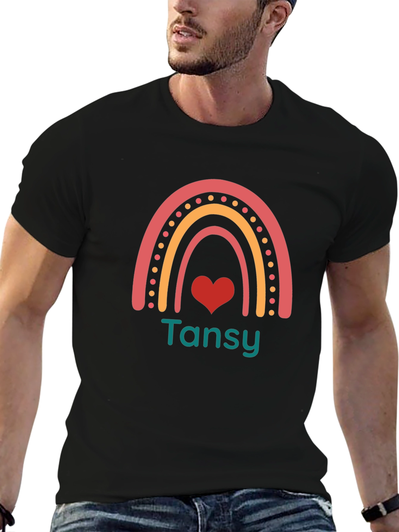 Rainbow Heart Name T-Shirt