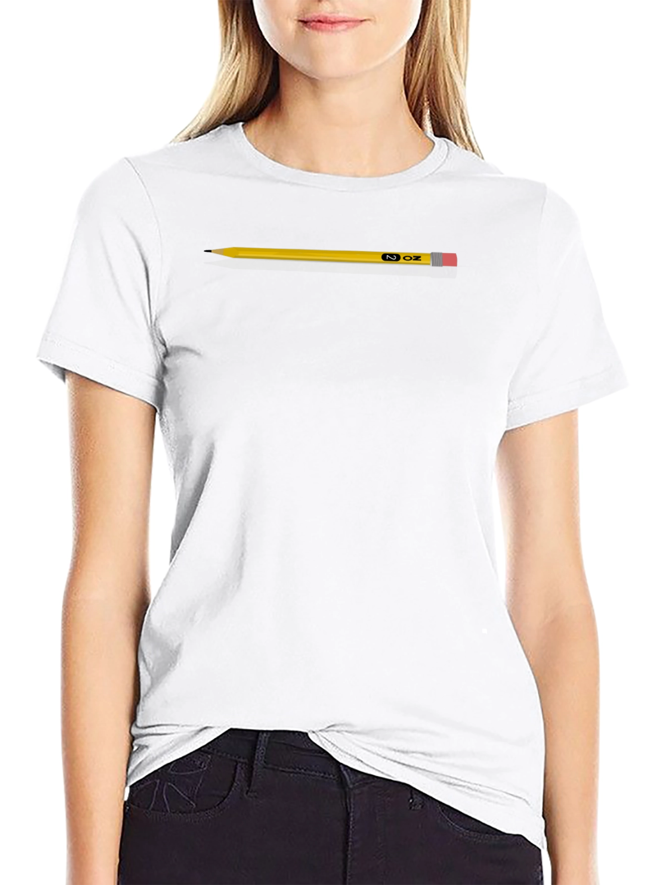 Pencil Graphic T-Shirt - Mens Black Cotton Tee