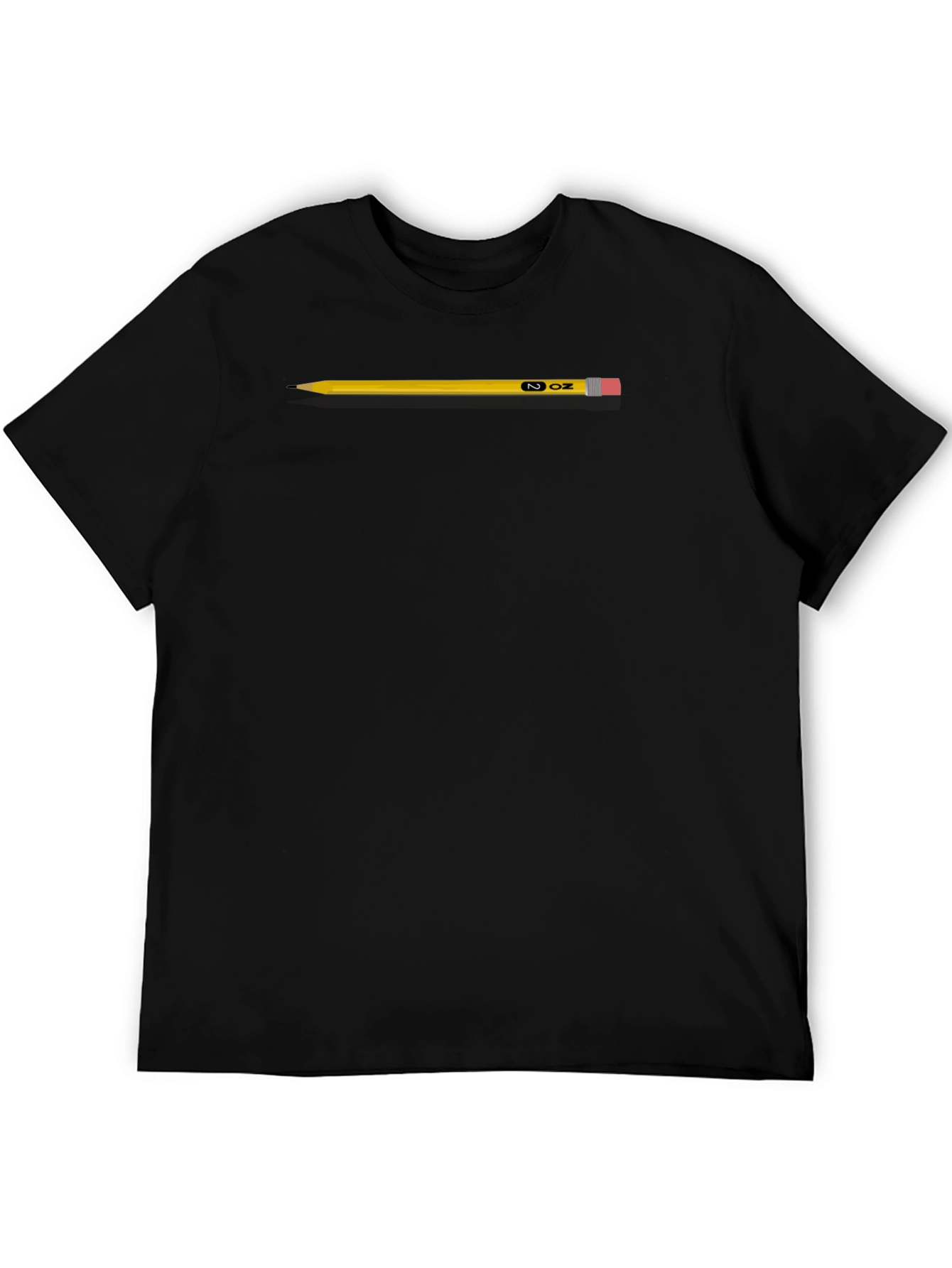 Pencil Graphic T-Shirt - Mens Black Cotton Tee