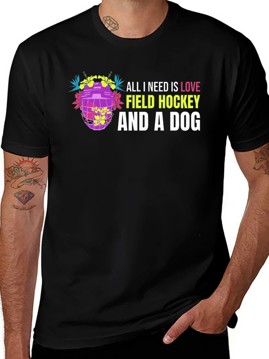 Field Hockey Dog Lover Graphic Tee