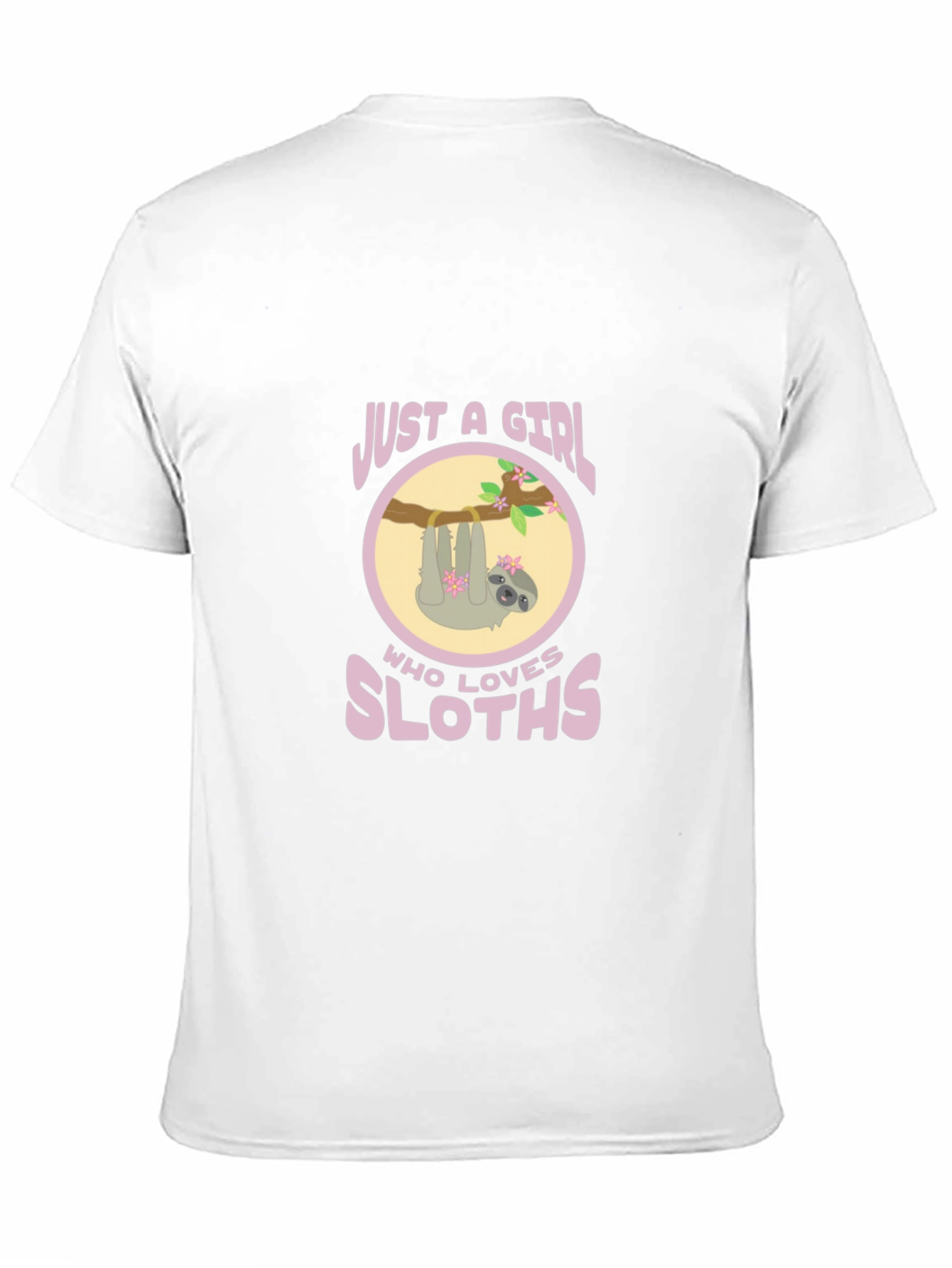 Girl Who Loves Sloths Black Tee