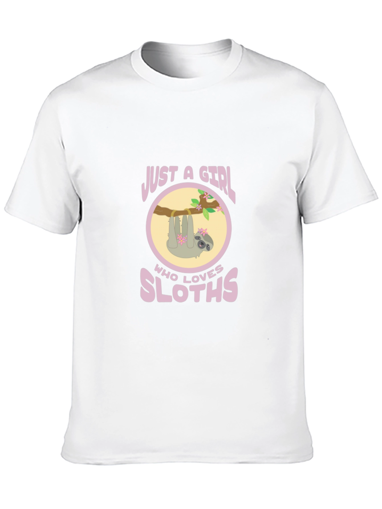 Girl Who Loves Sloths Black Tee