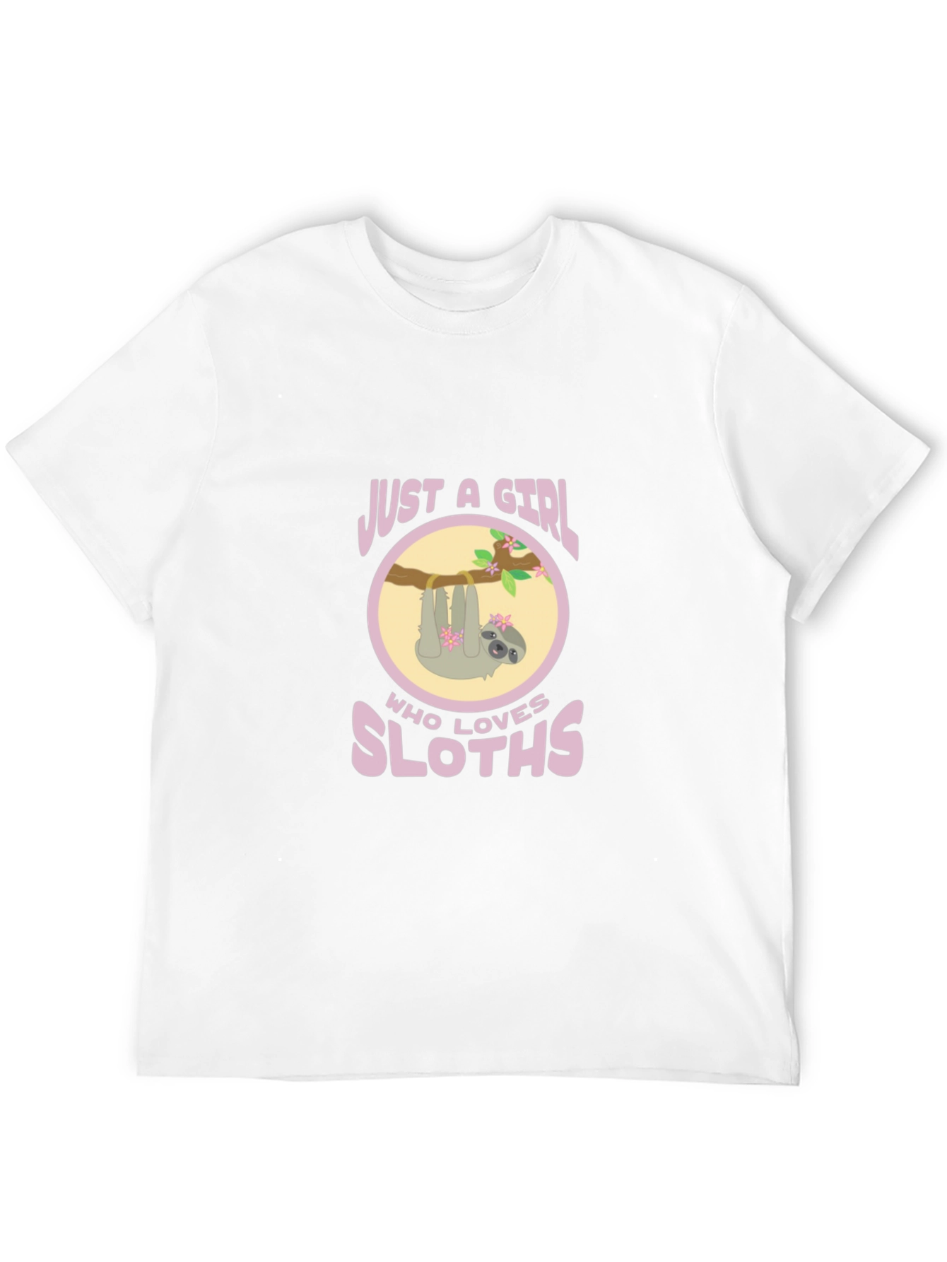 Girl Who Loves Sloths Black Tee