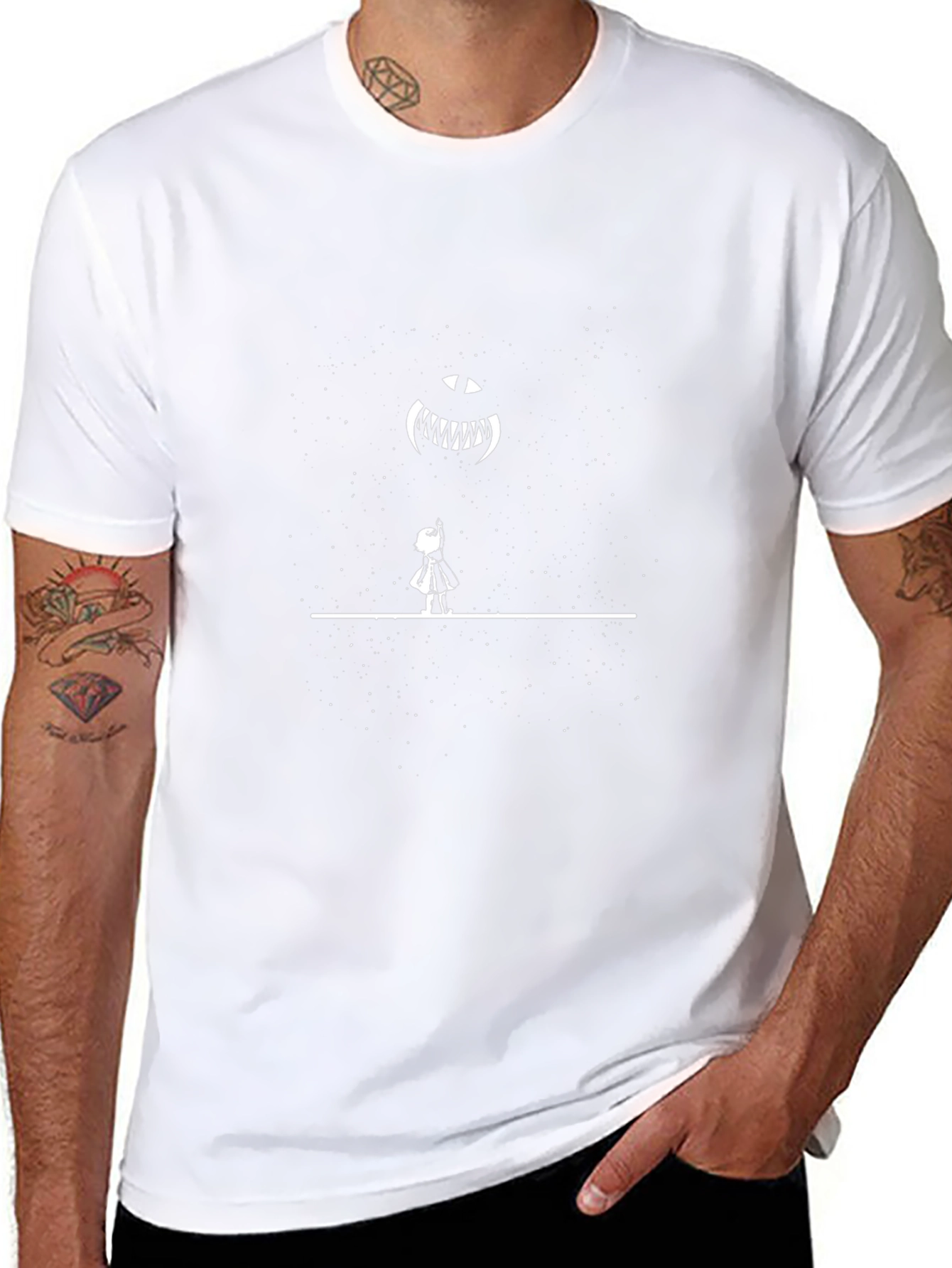 Monster Stare Black T-Shirt - Unique Graphic Tee