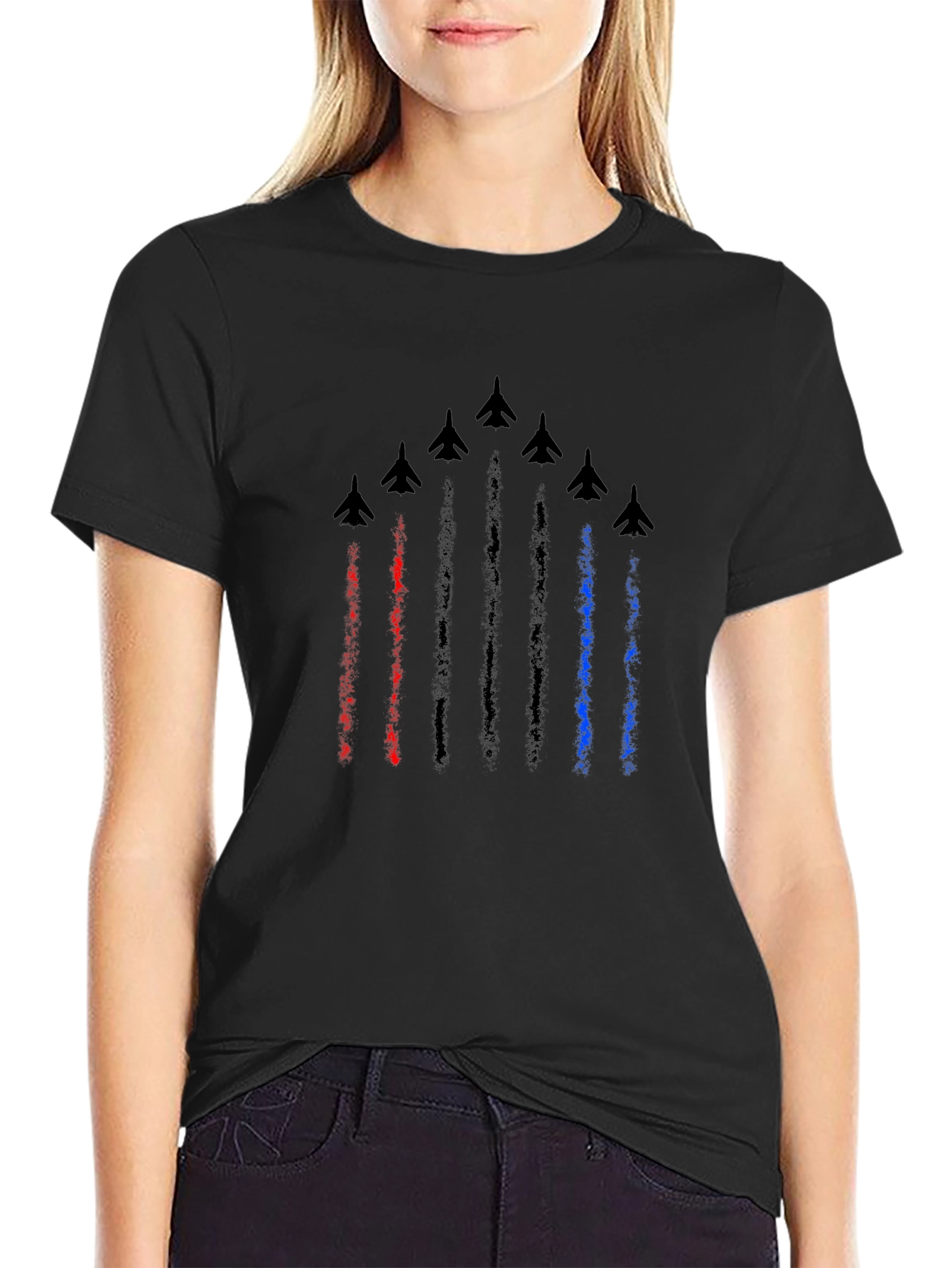 Jet Formation Graphic T-Shirt - Black