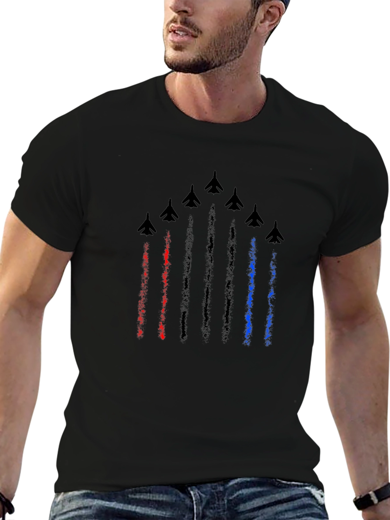 Jet Formation Graphic T-Shirt - Black