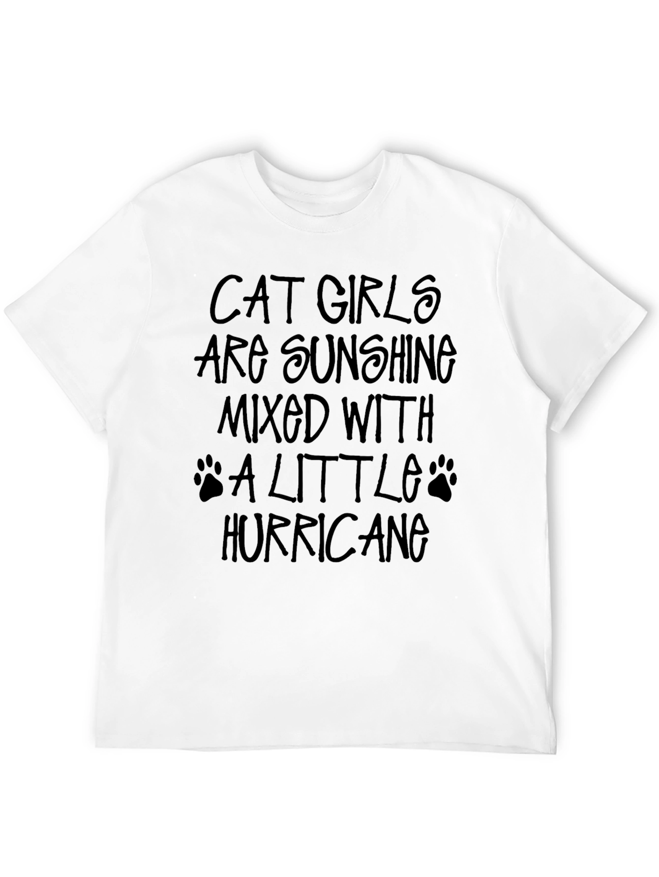 Cat Girls Hurricane Black Graphic T-Shirt