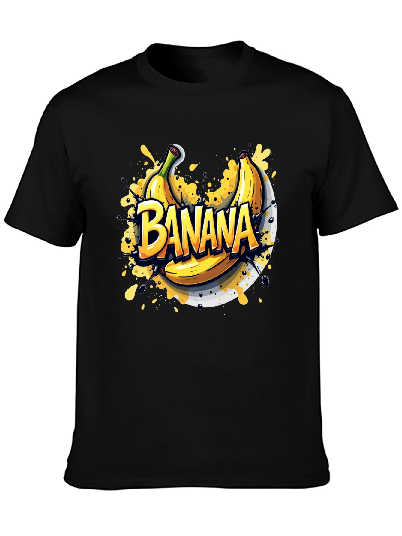 Banana Graphic Tee - Fruit Lovers Black T-Shirt