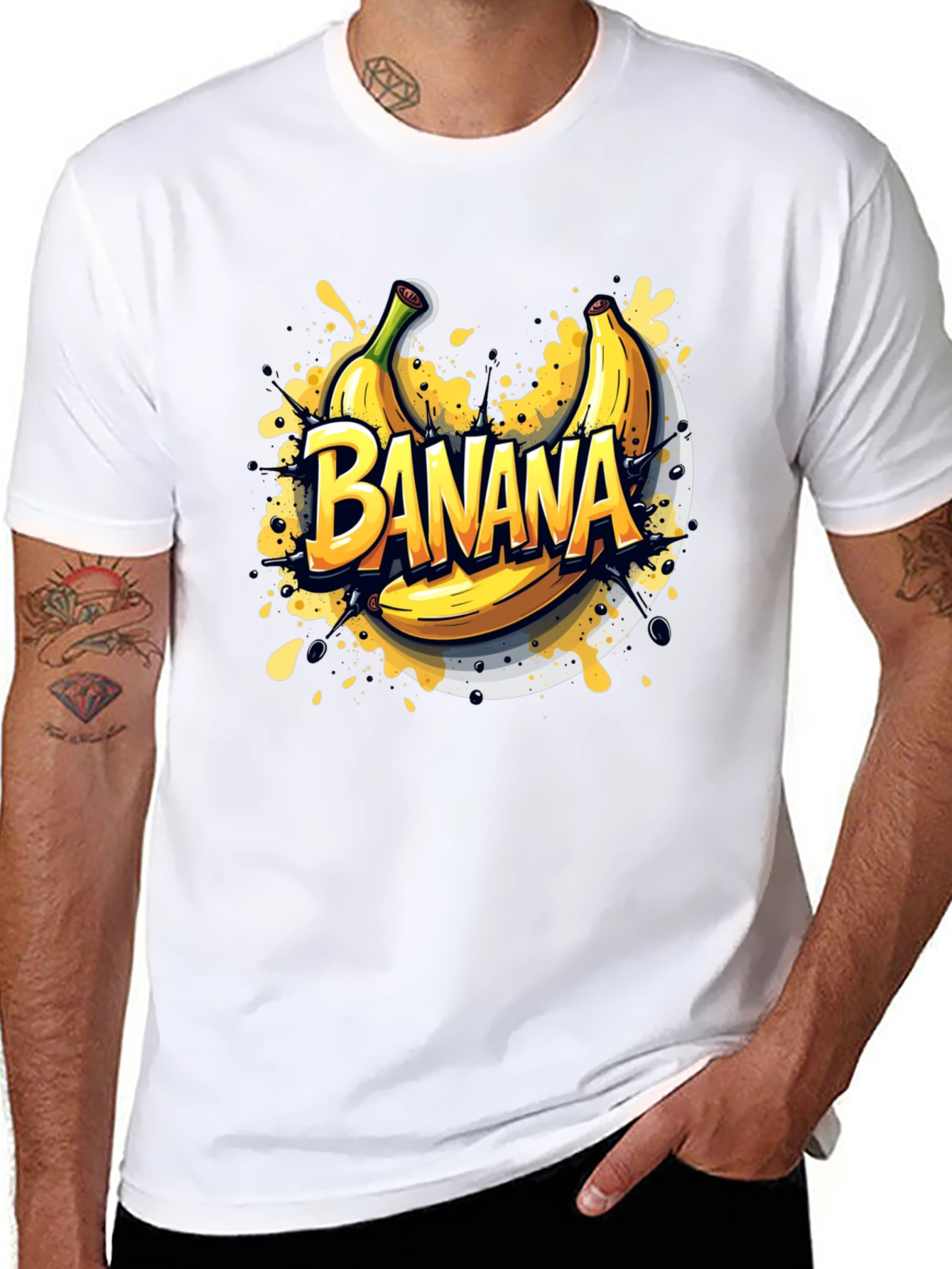 Banana Graphic Tee - Fruit Lovers Black T-Shirt