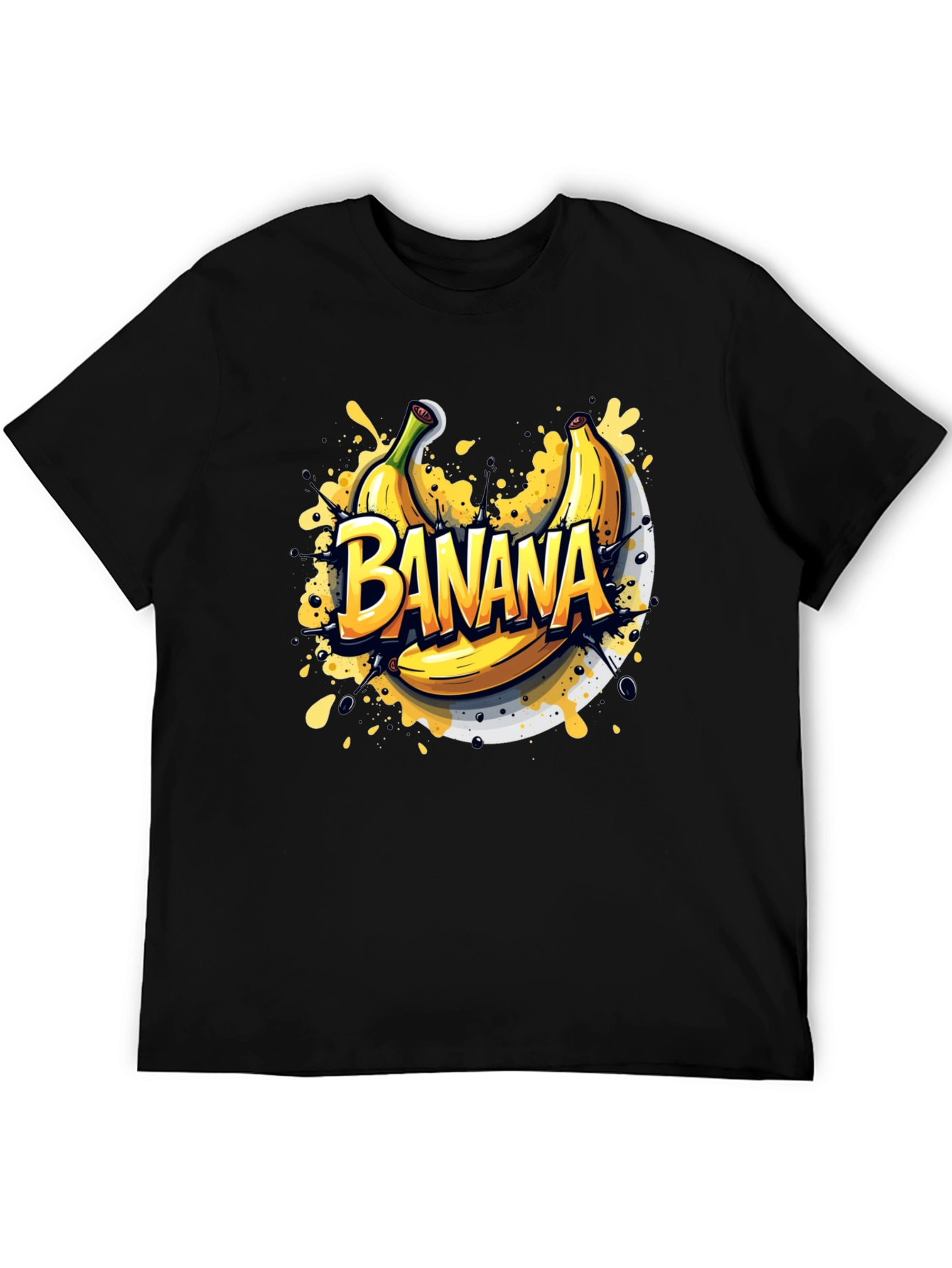 Banana Graphic Tee - Fruit Lovers Black T-Shirt