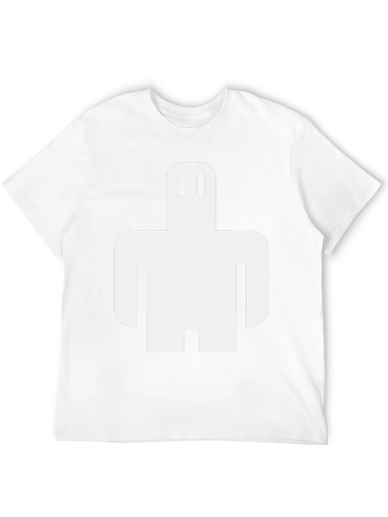 Abstract White Figure Graphic Black T-Shirt