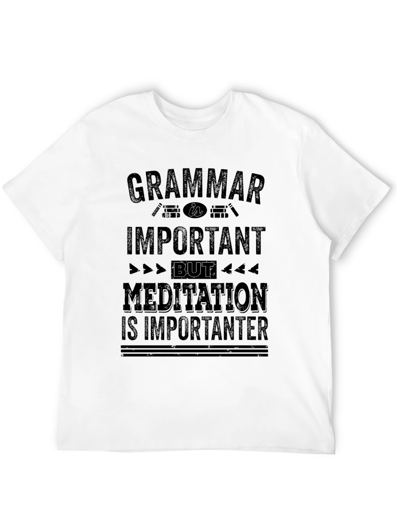 Grammar Meditation T-Shirt | Mens Black Graphic Tee