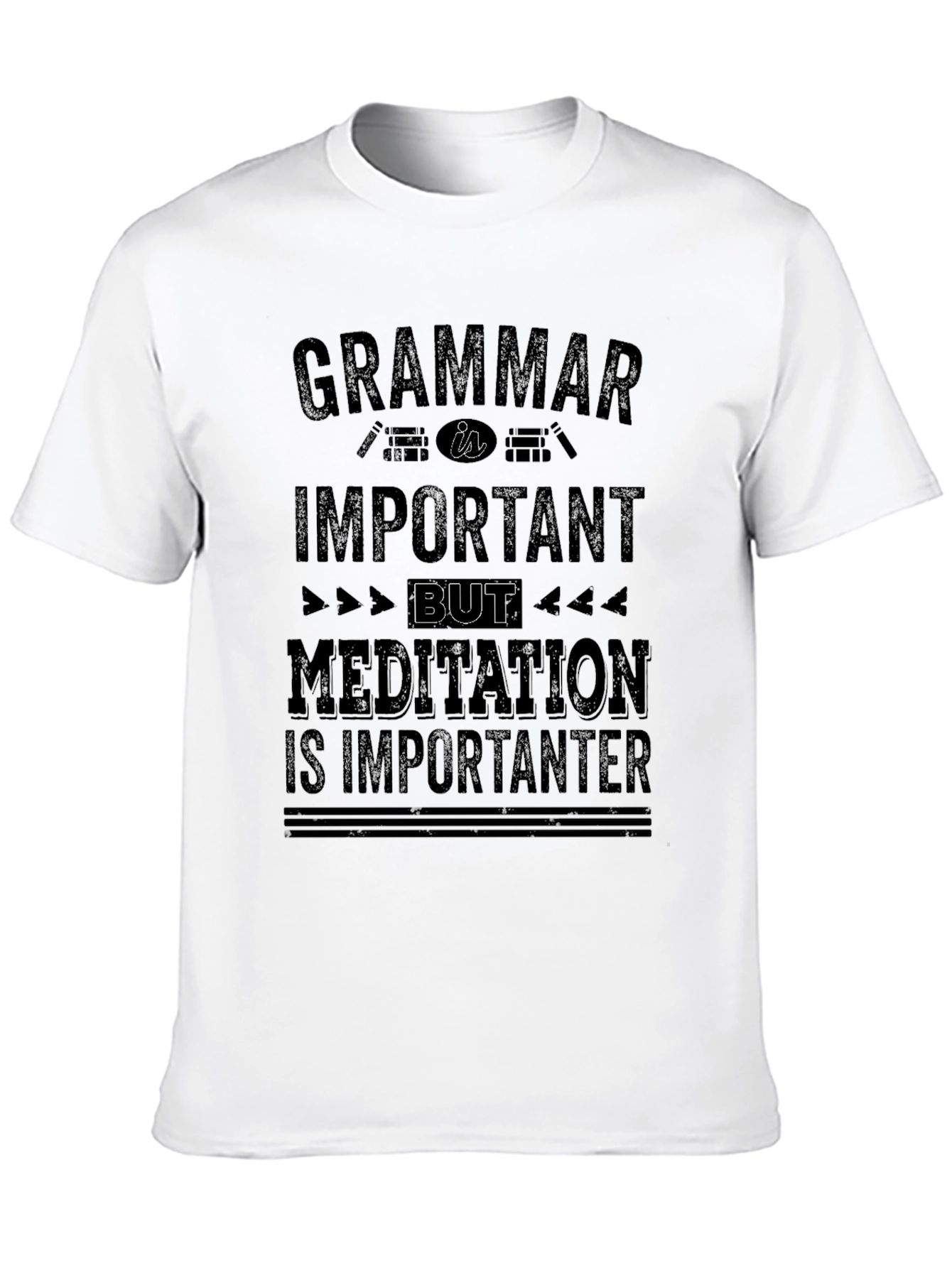 Grammar Meditation T-Shirt | Mens Black Graphic Tee