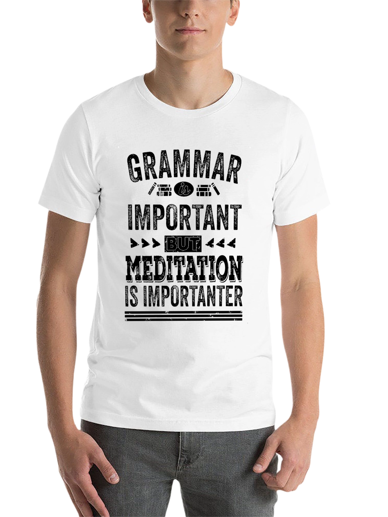 Grammar Meditation T-Shirt | Mens Black Graphic Tee