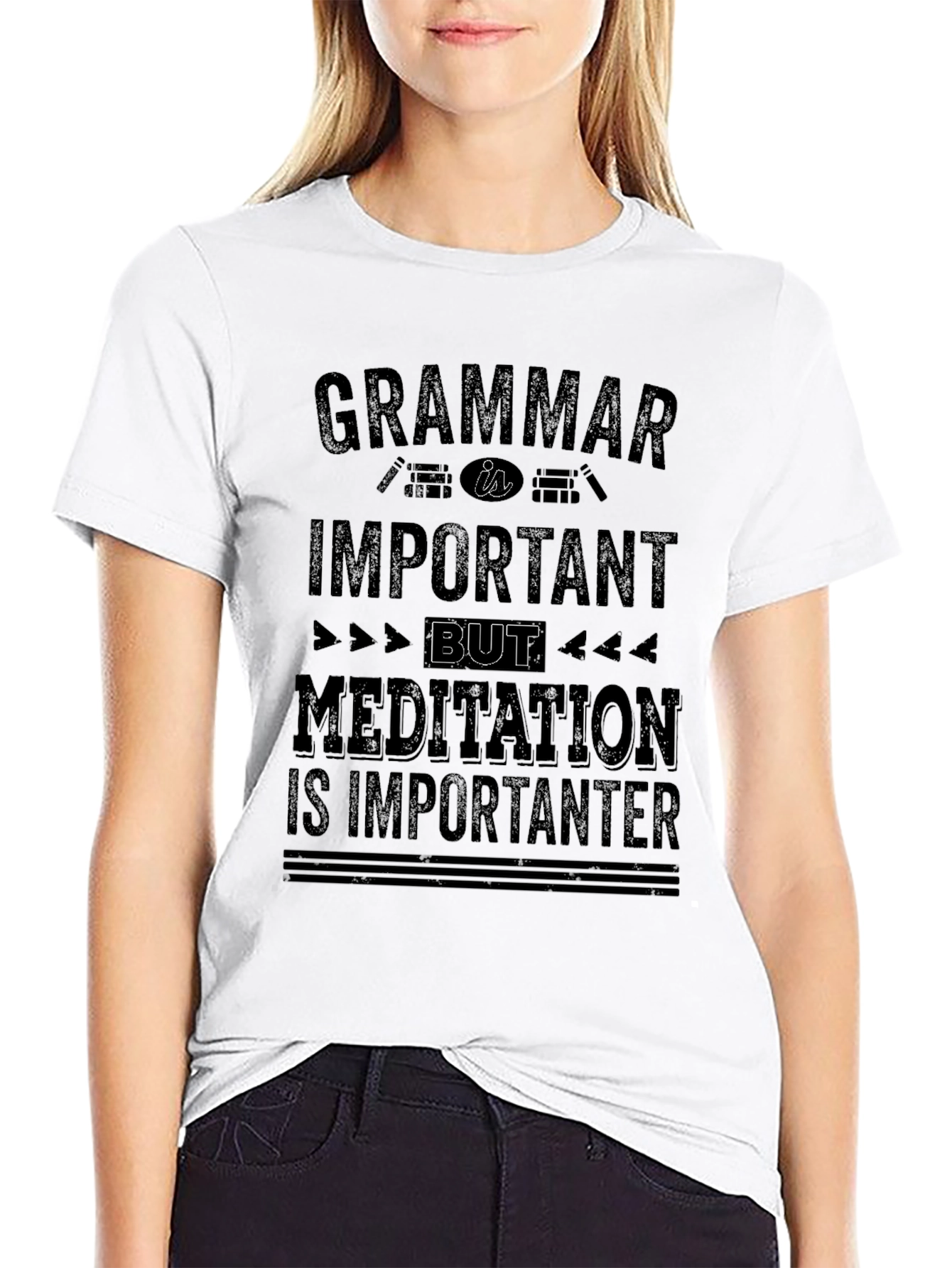 Grammar Meditation T-Shirt | Mens Black Graphic Tee