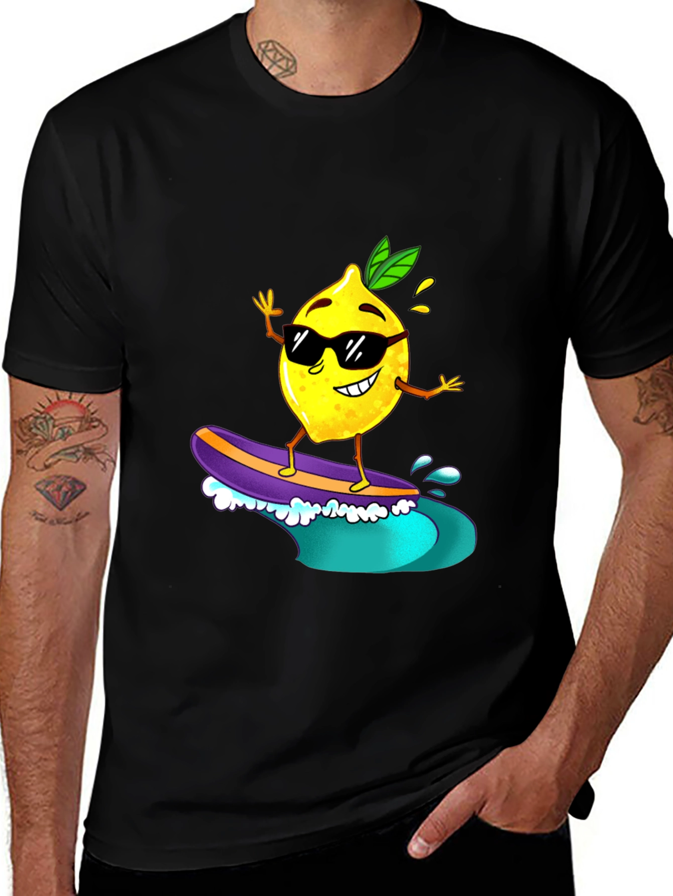 Surfing Lemon Graphic Tee