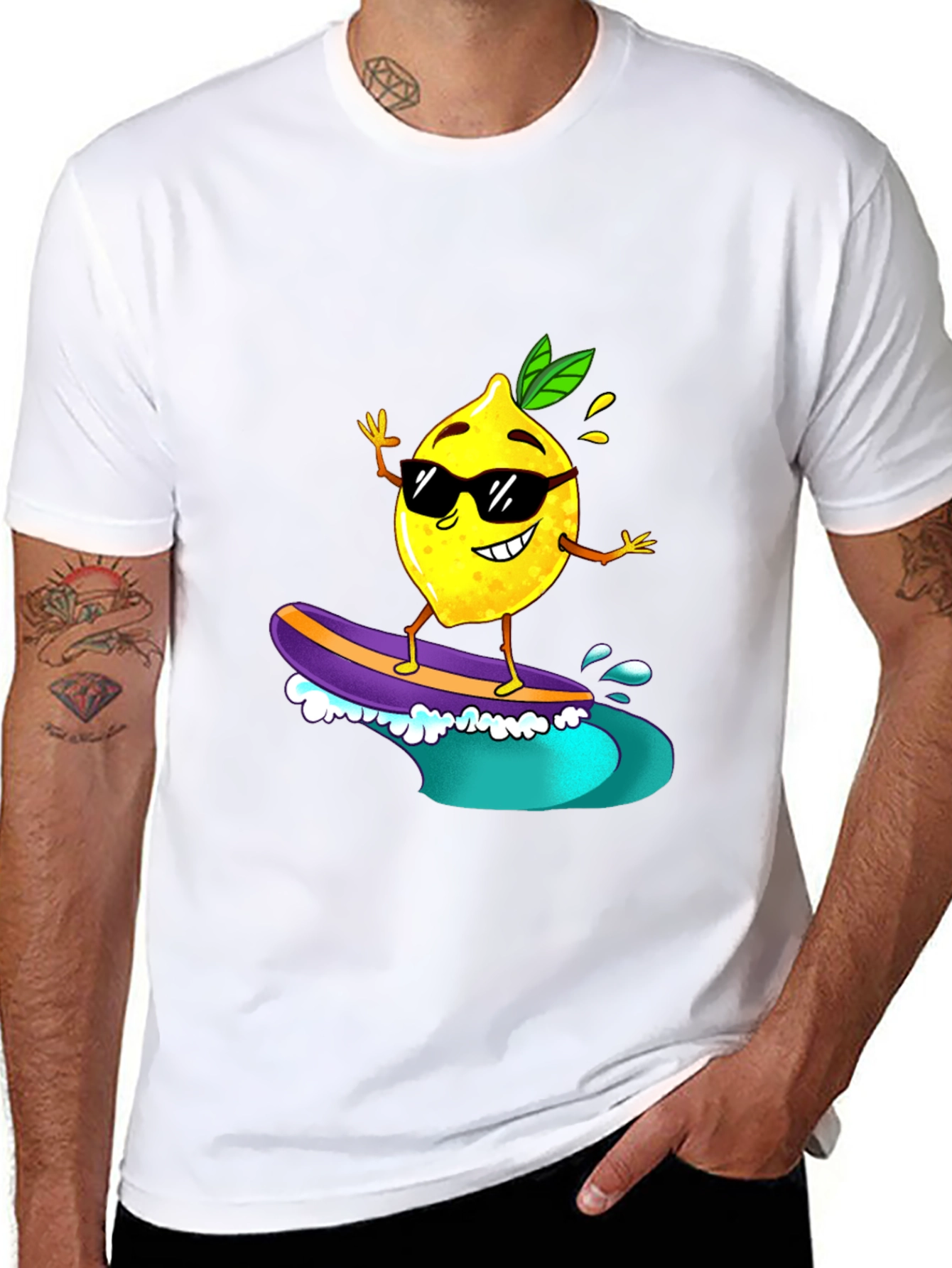 Surfing Lemon Graphic Tee