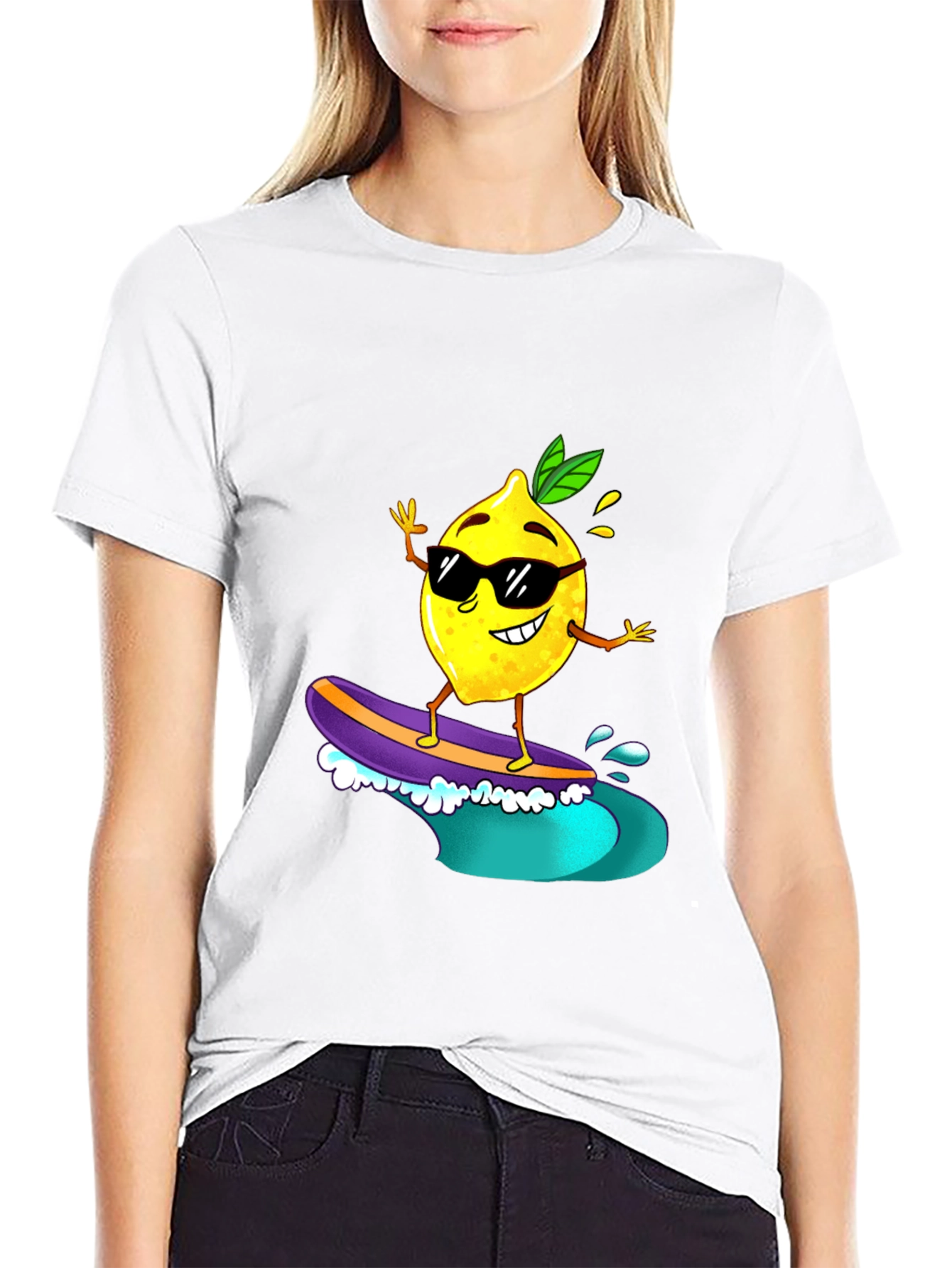 Surfing Lemon Graphic Tee