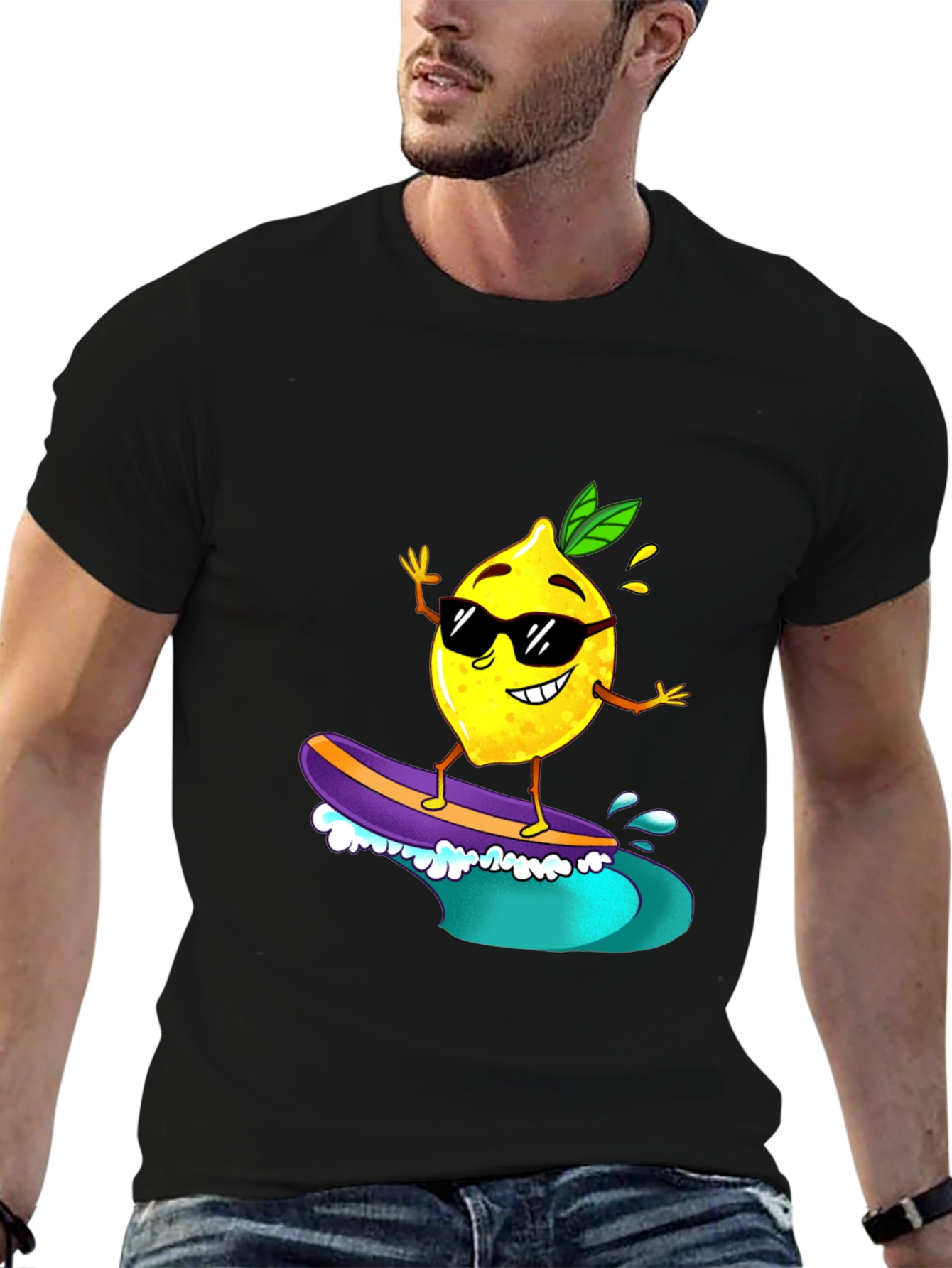 Surfing Lemon Graphic Tee