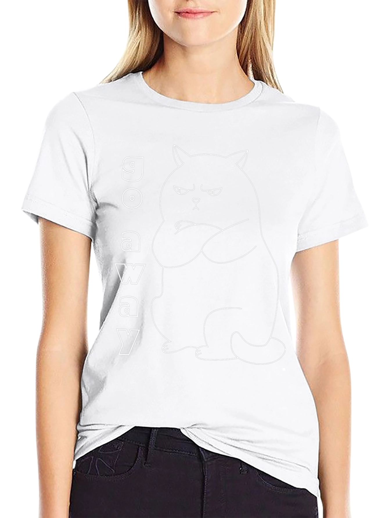 Go Away Grumpy Cat Graphic T-Shirt