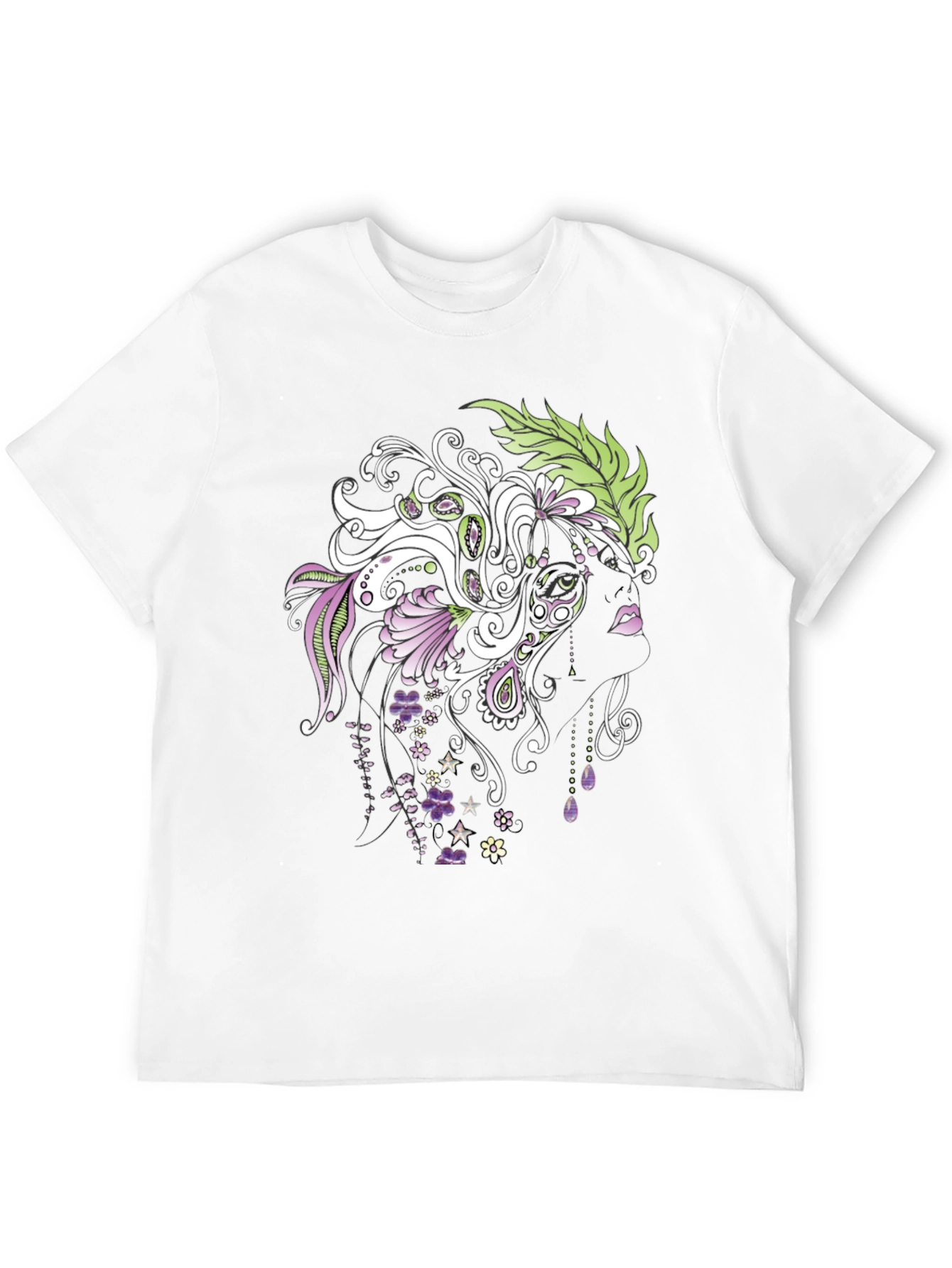 Floral Silhouette Graphic Tee - Stylish Black T-Shirt