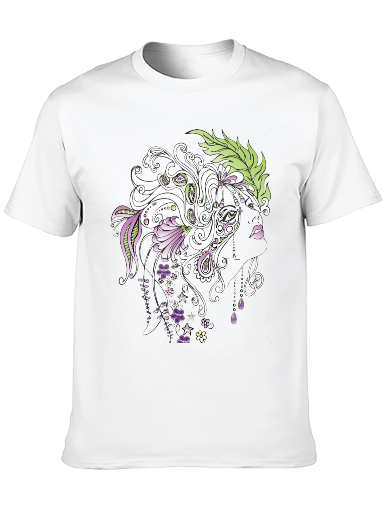 Floral Silhouette Graphic Tee - Stylish Black T-Shirt