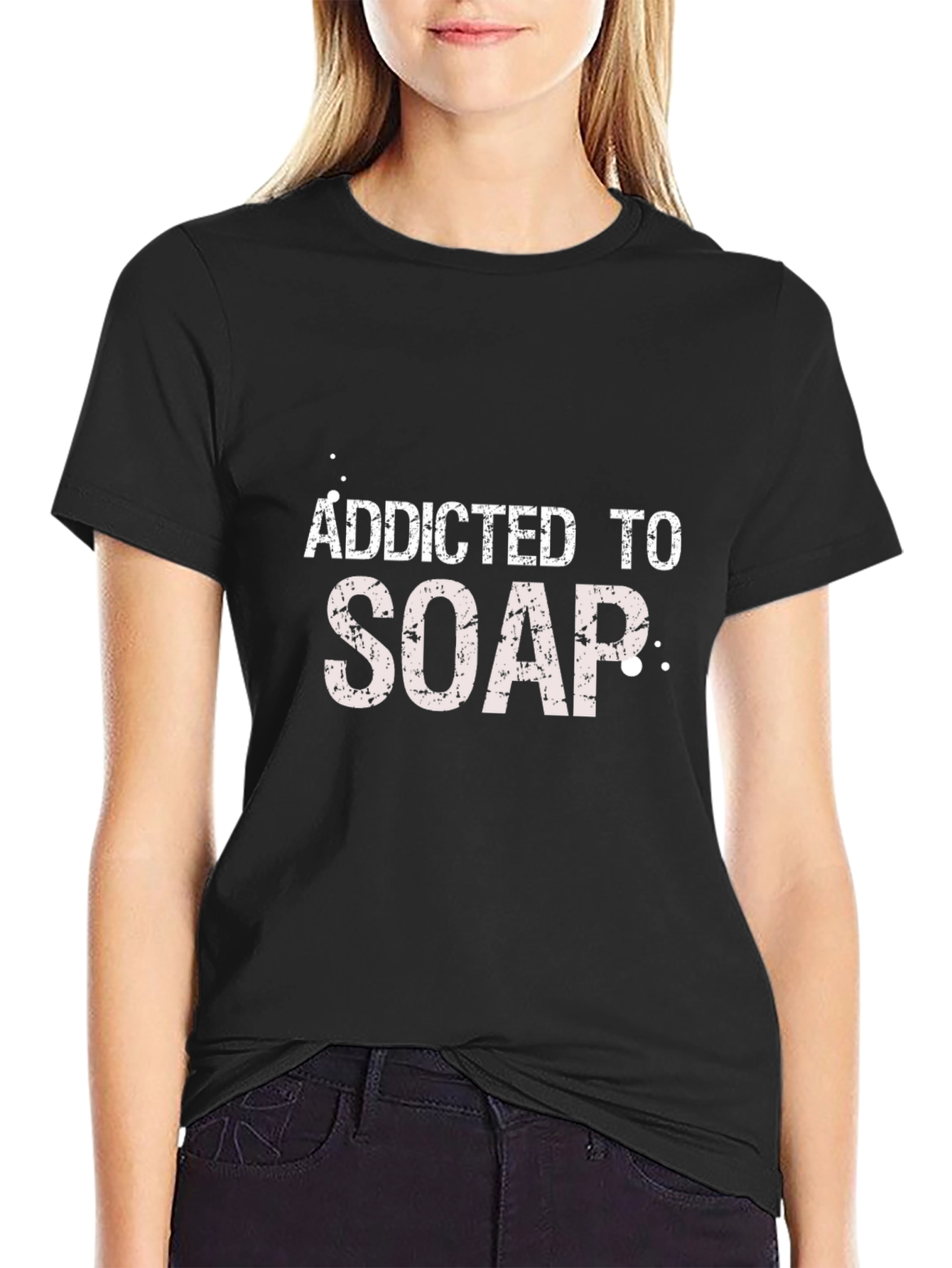 Addicted To Soap Graphic Black T-Shirt