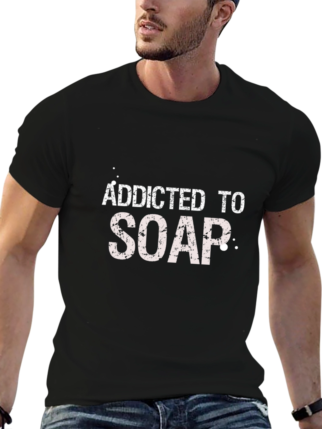 Addicted To Soap Graphic Black T-Shirt